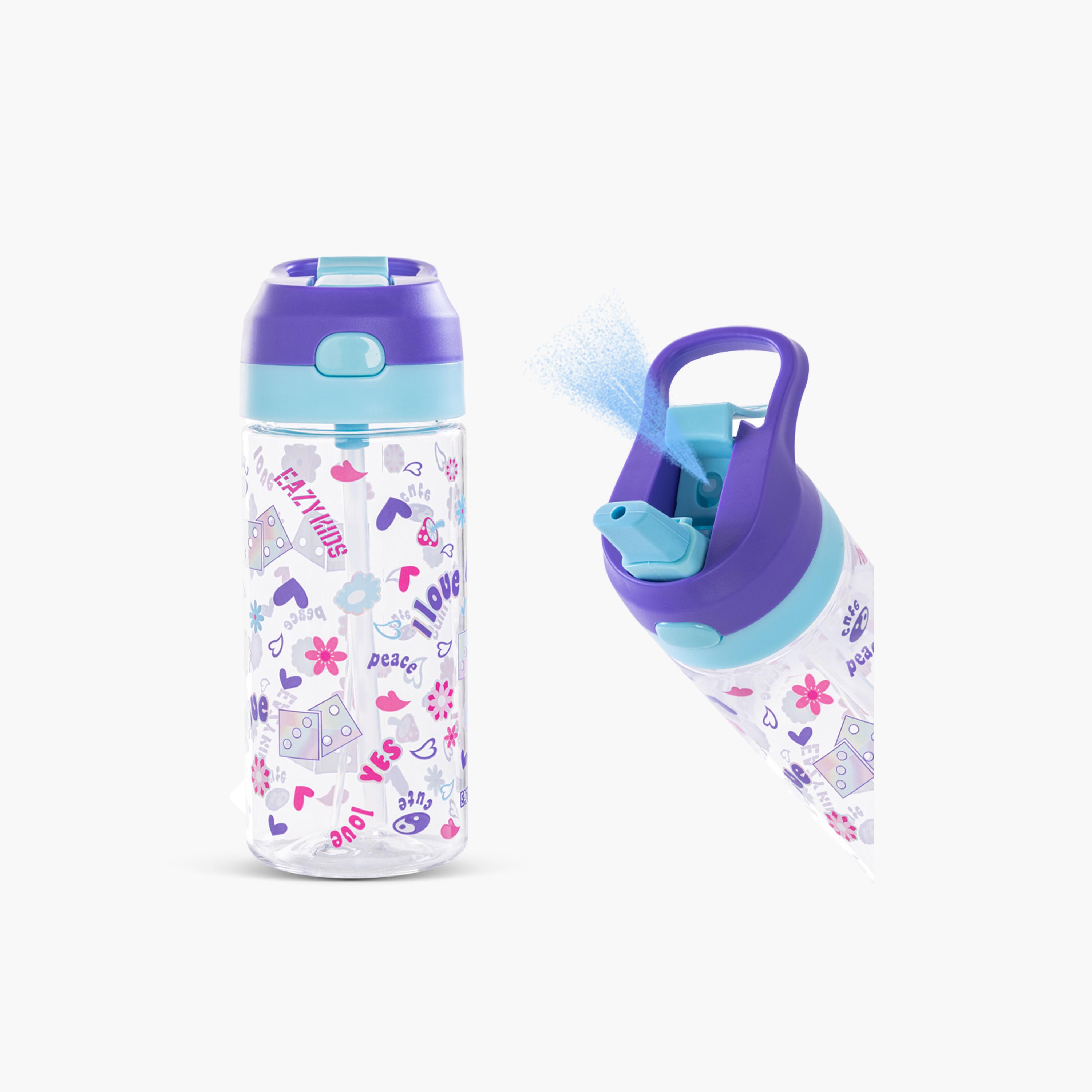 Eazy Kids 3-Compartment Bento Lunch Box with Water Bottle - 800 ml - Floral - Purple-school-lunchessentials-lunchboxes-image-3
