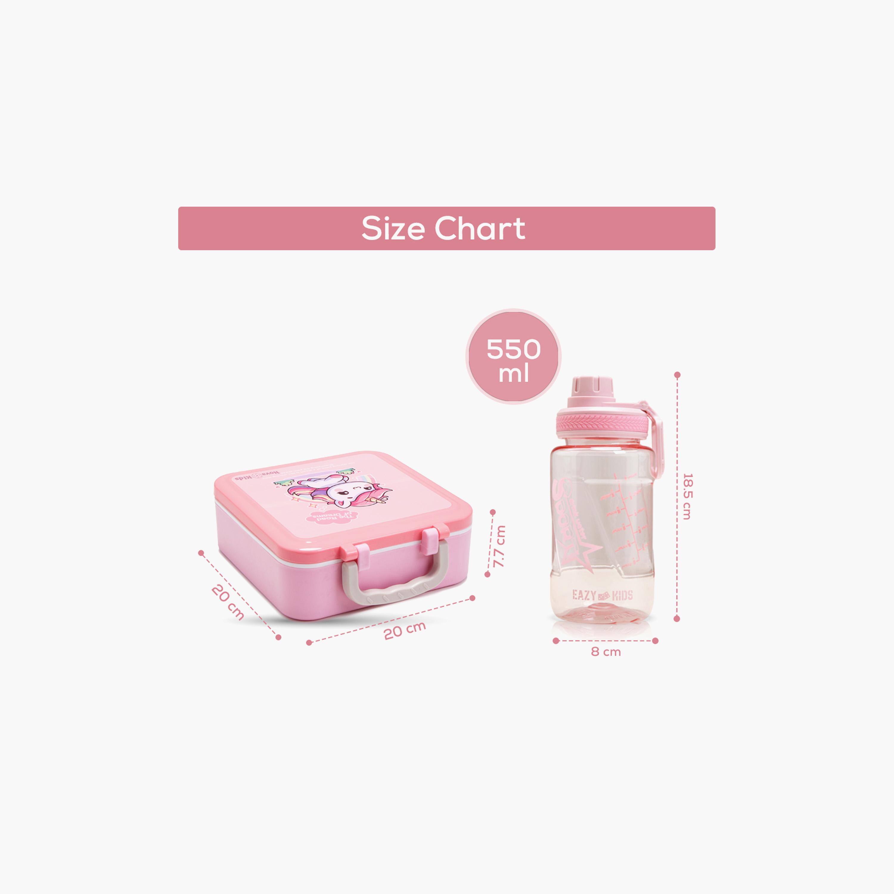 Nova Kids 3-Compartment Bento Lunch Box Set with Water Bottle - Unicorn - Pink-school-lunchessentials-sets-image-6