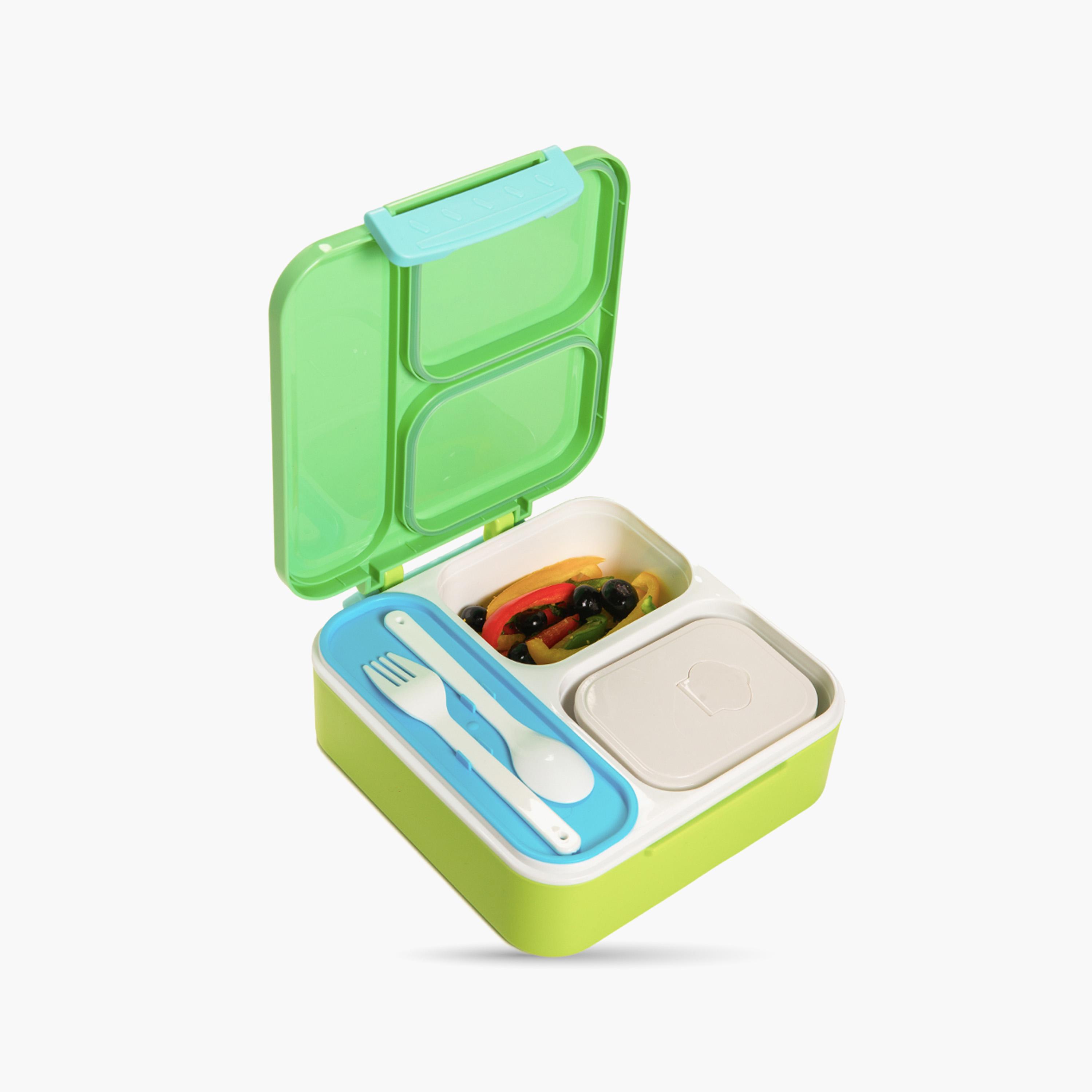 Nova Kids 3-Compartment Bento Lunch Box Set with Water Bottle - Dino - Green-school-lunchessentials-sets-image-5