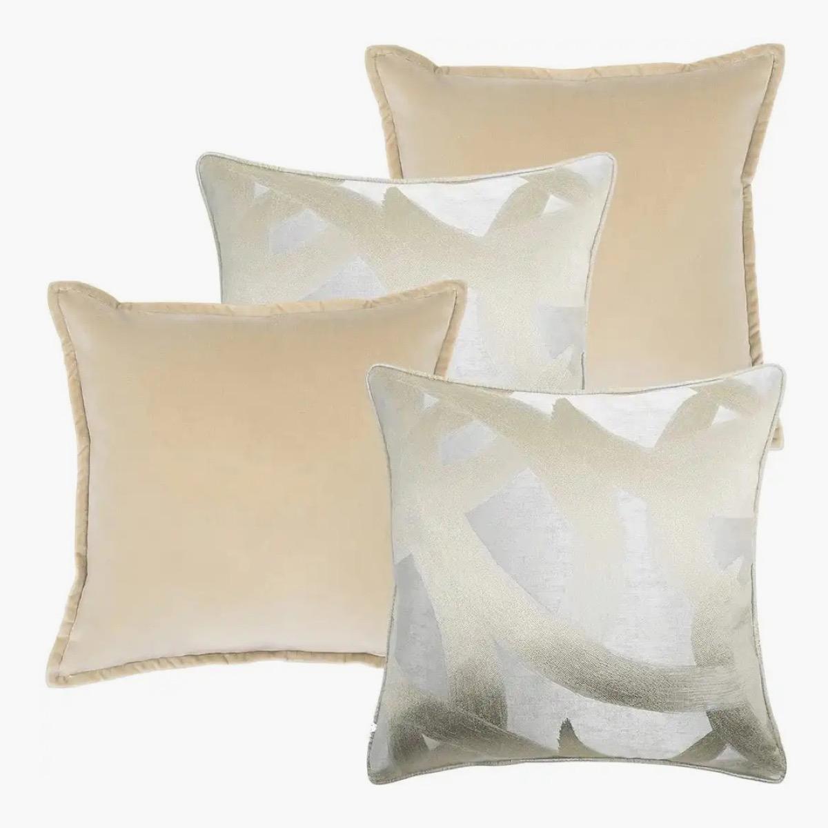 Knot Home Velvet 4-Piece Filled Cushion Set - 50x50 cm