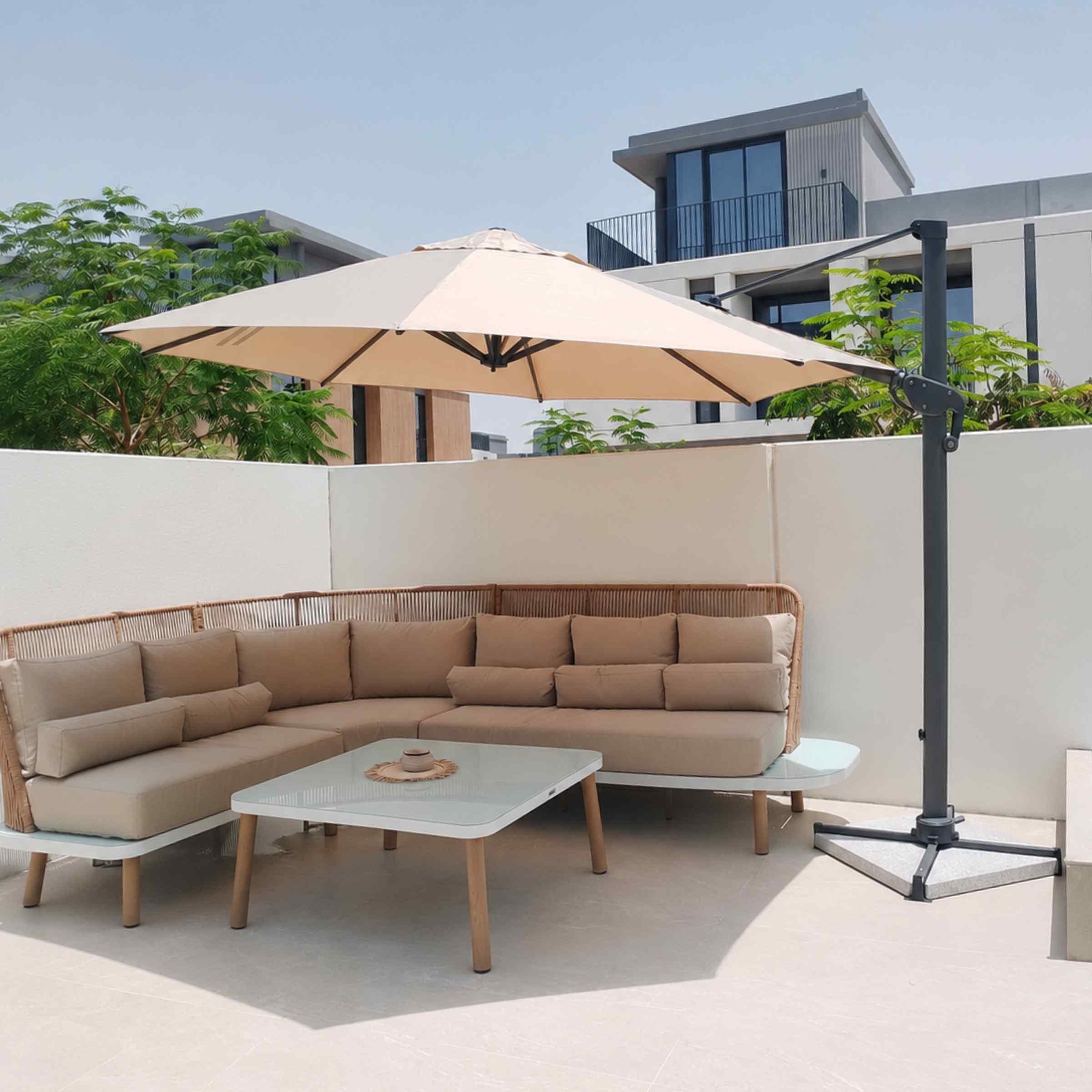 Swin Large Roman Umbrella with Double Top Canopy - 300x300 cm