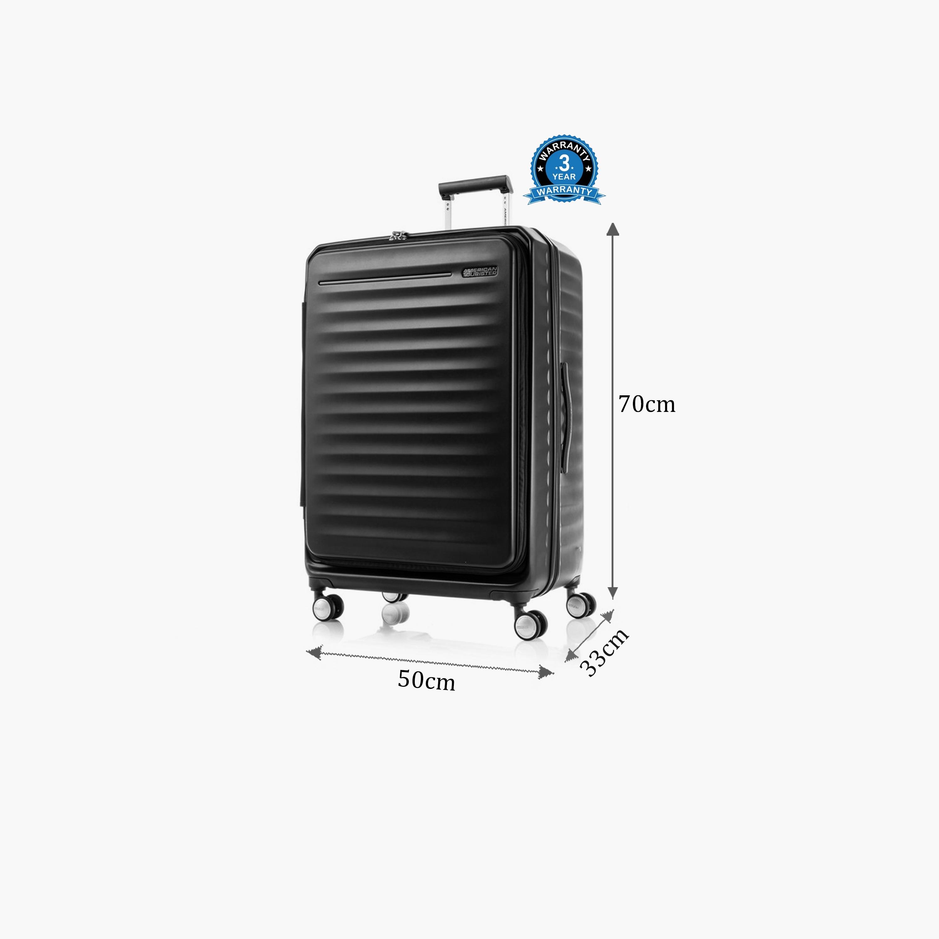 American Tourister Frontec 79 CM Large Checkin Polycarbonate with ABS Hard Sided 4-Wheeler Spinner Trolley Bag with TSA Lock-travel-luggagesandbags-luggage-image-2