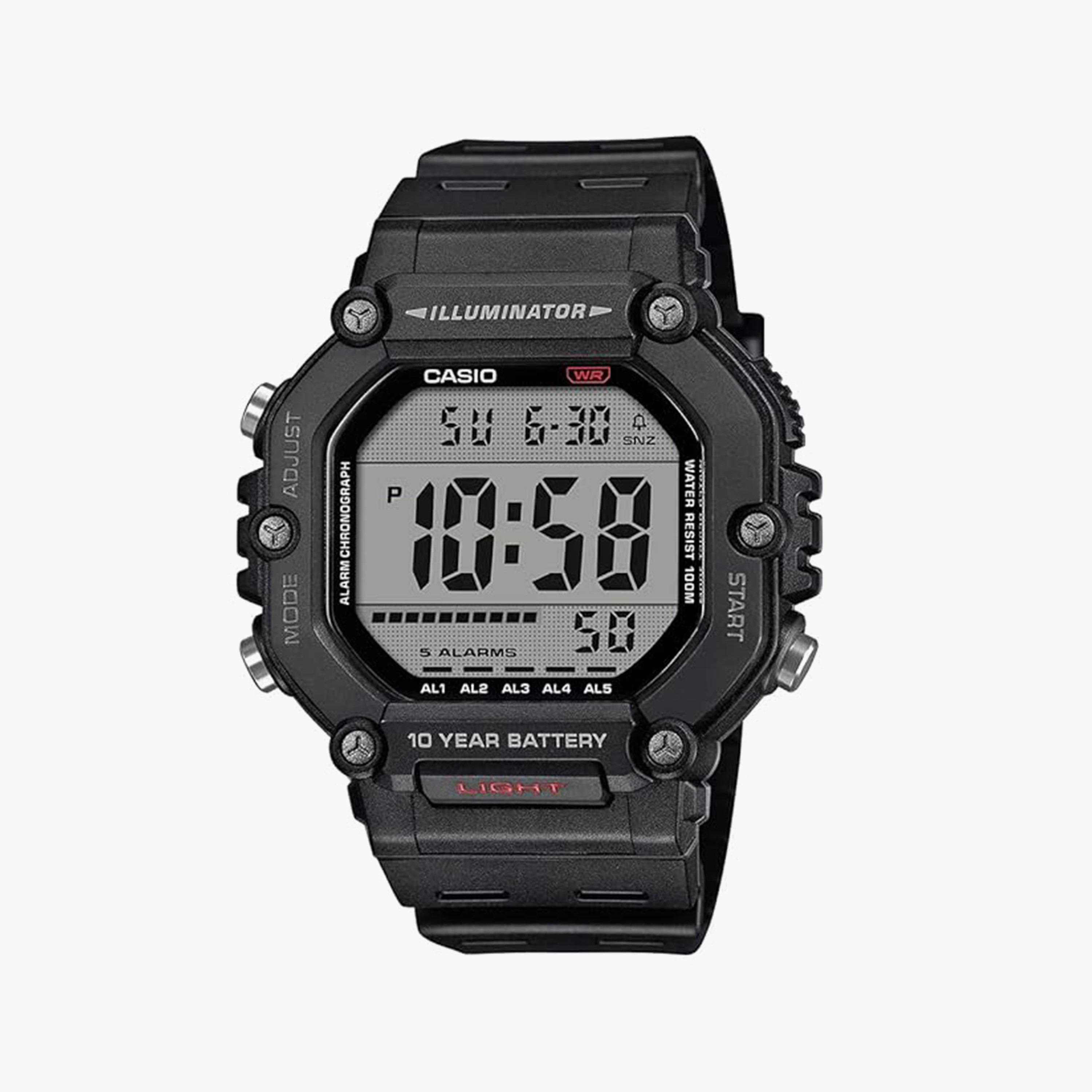 Casio Men's 49MM Black Digital Resin Strap Watch | AE-1600H-1AVDF-men-watchesandjewellery-watches-image-1