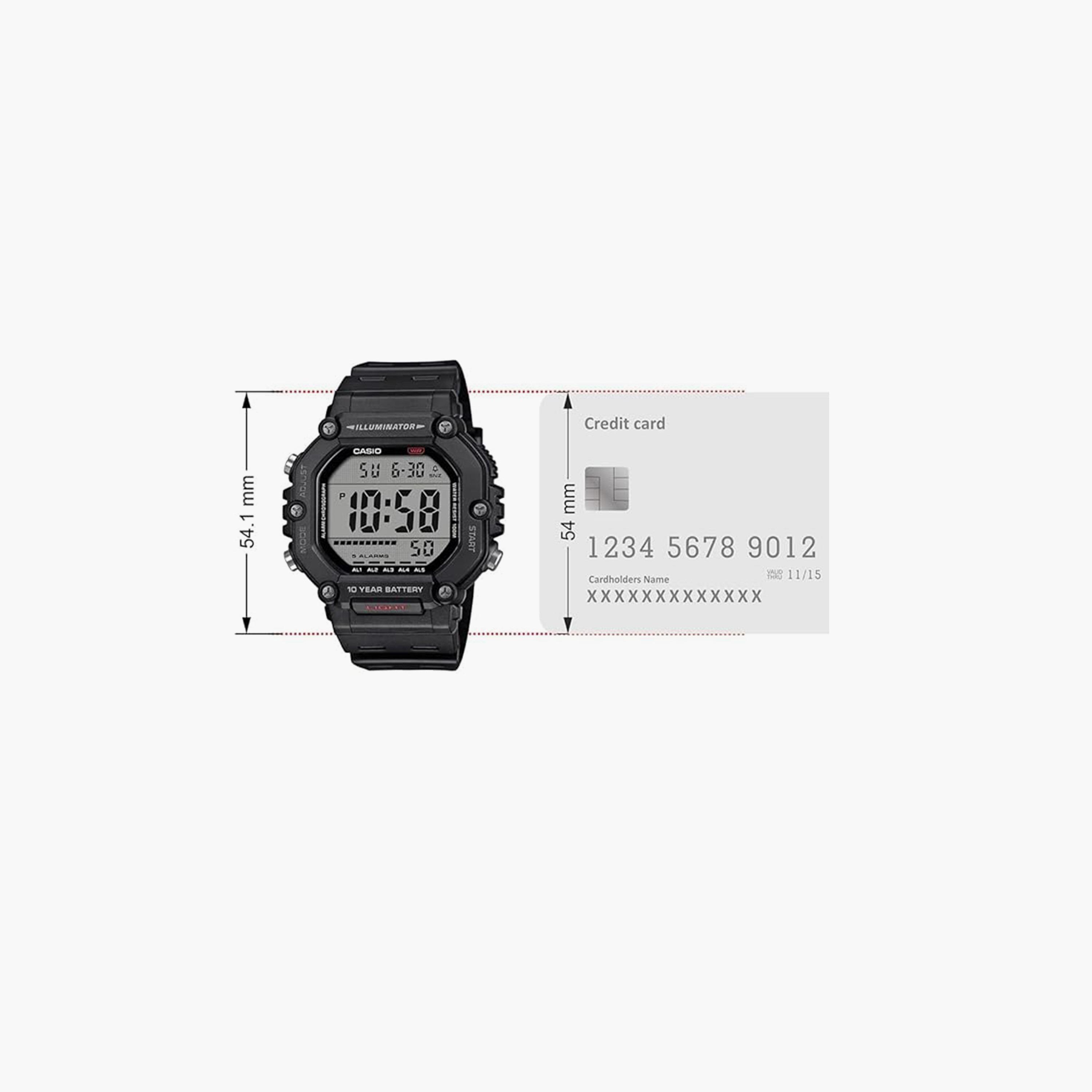 Casio Men's 49MM Black Digital Resin Strap Watch | AE-1600H-1AVDF-men-watchesandjewellery-watches-image-6