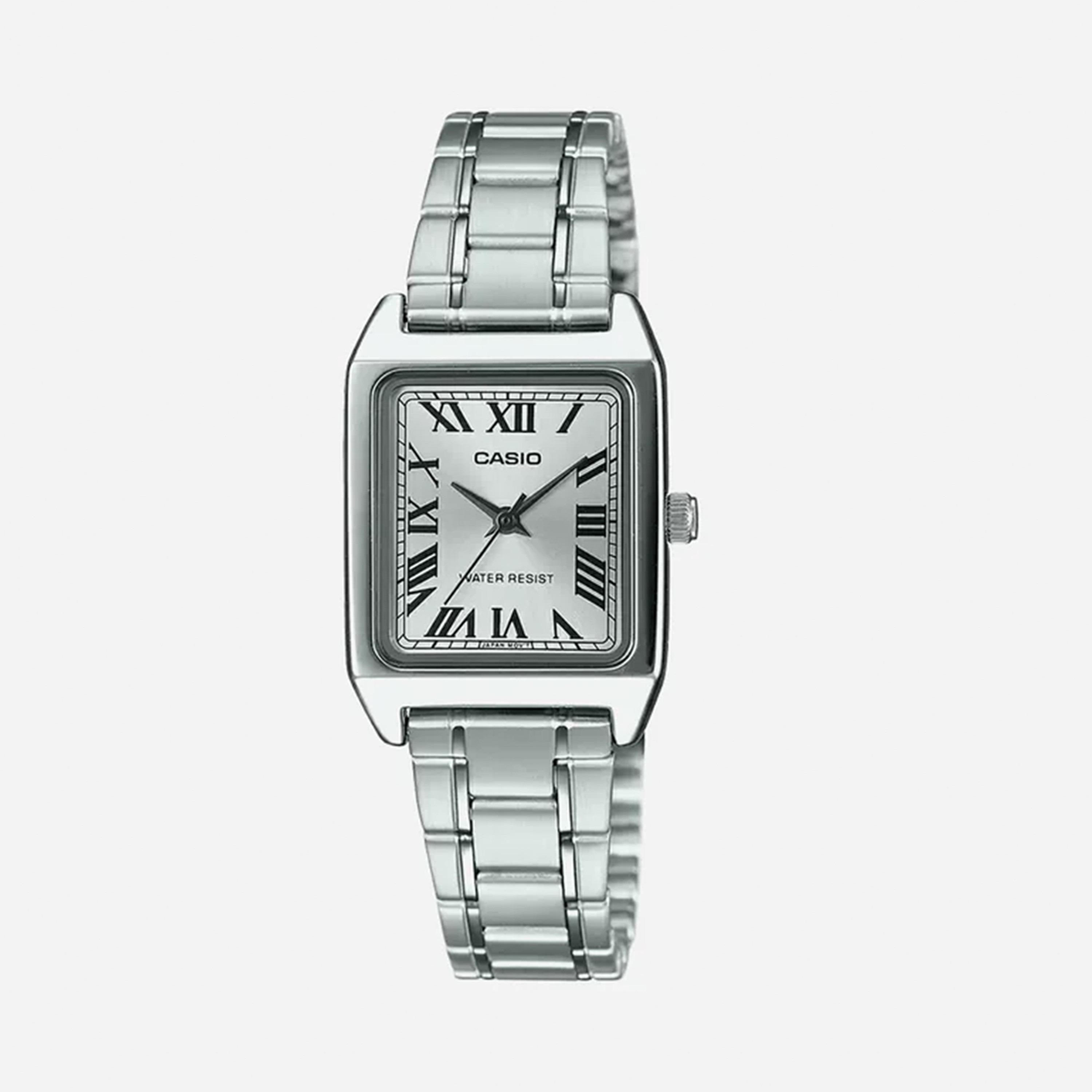 كاسيو- ساعة نسائية تناظرية حزام ستانلس ستيل لون فضي  22 مم | LTP-V007D-7BUDF-women-watchesandjewellery-watches-image-1