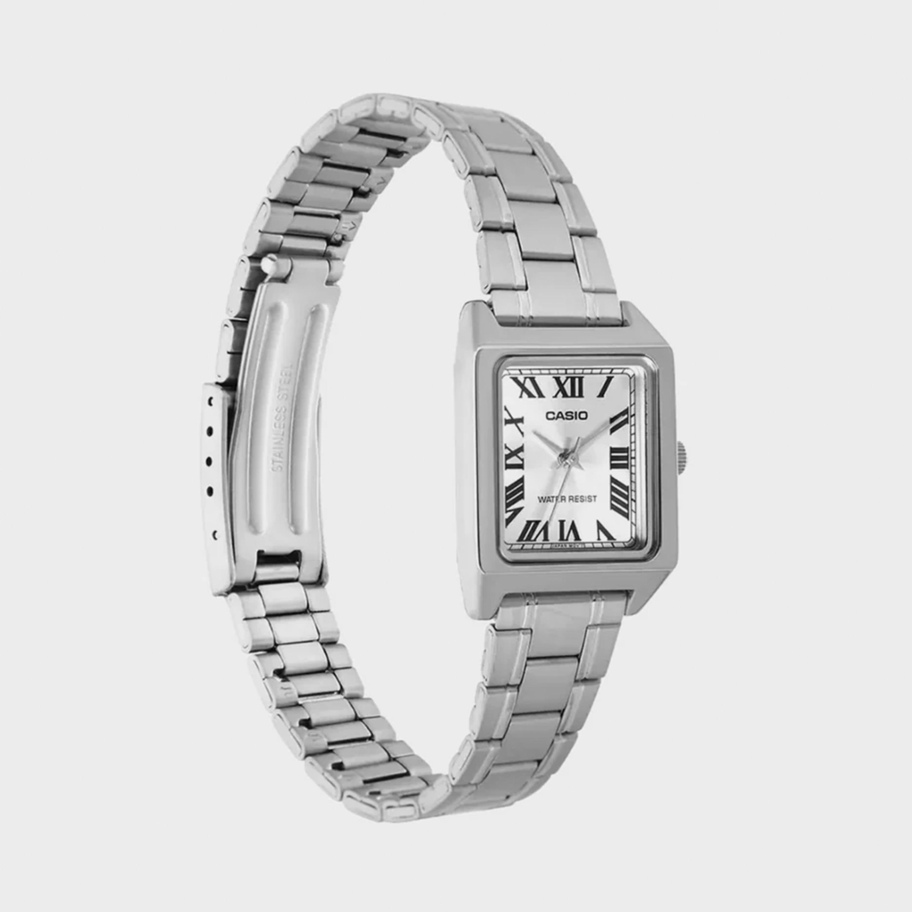 كاسيو- ساعة نسائية تناظرية حزام ستانلس ستيل لون فضي  22 مم | LTP-V007D-7BUDF-women-watchesandjewellery-watches-image-2