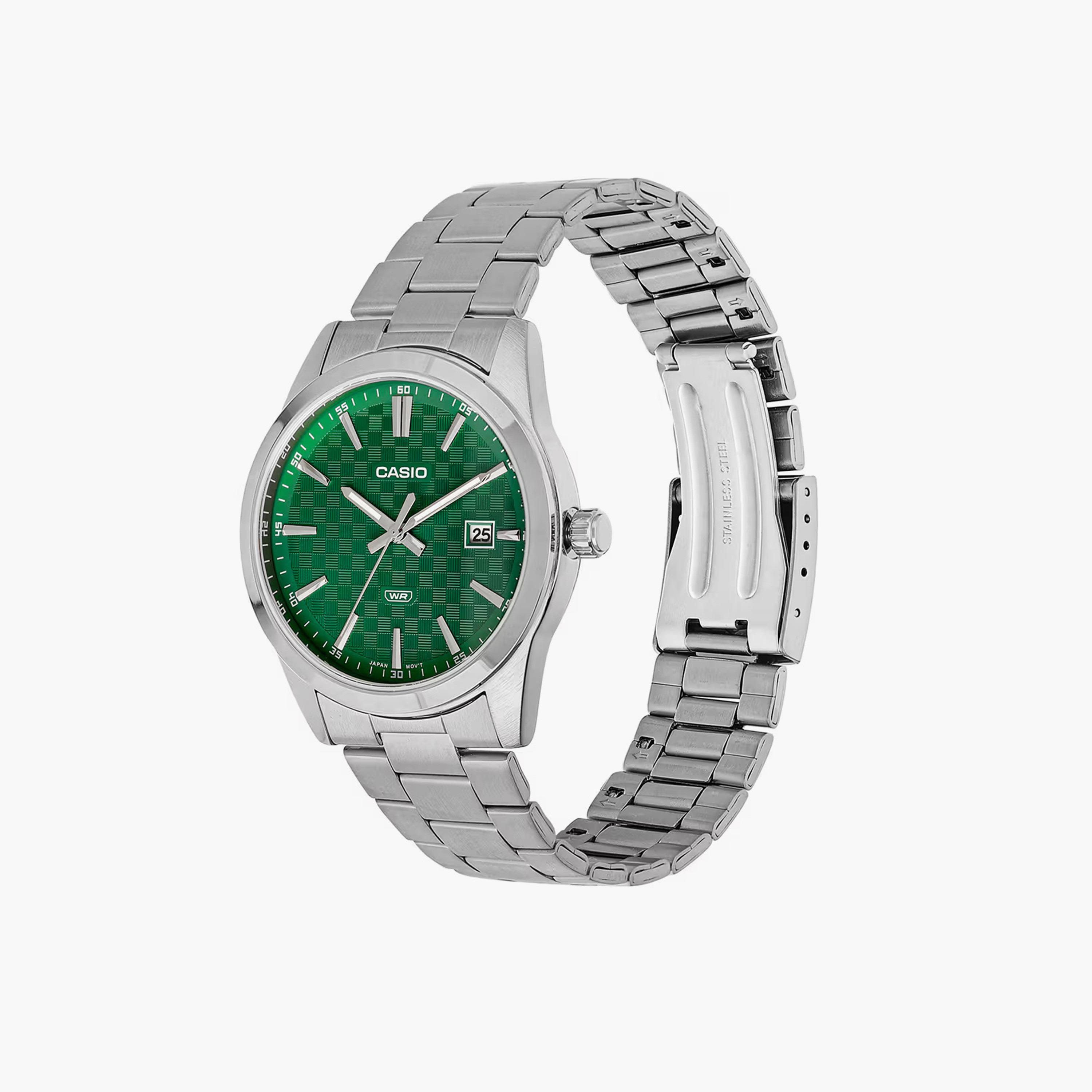 كاسيو- ساعة رجالية تناظرية حزام ستانلس ستيل لون فضي  41 مم | MTP-VD03D-3A1UDF-men-watchesandjewellery-watches-image-2
