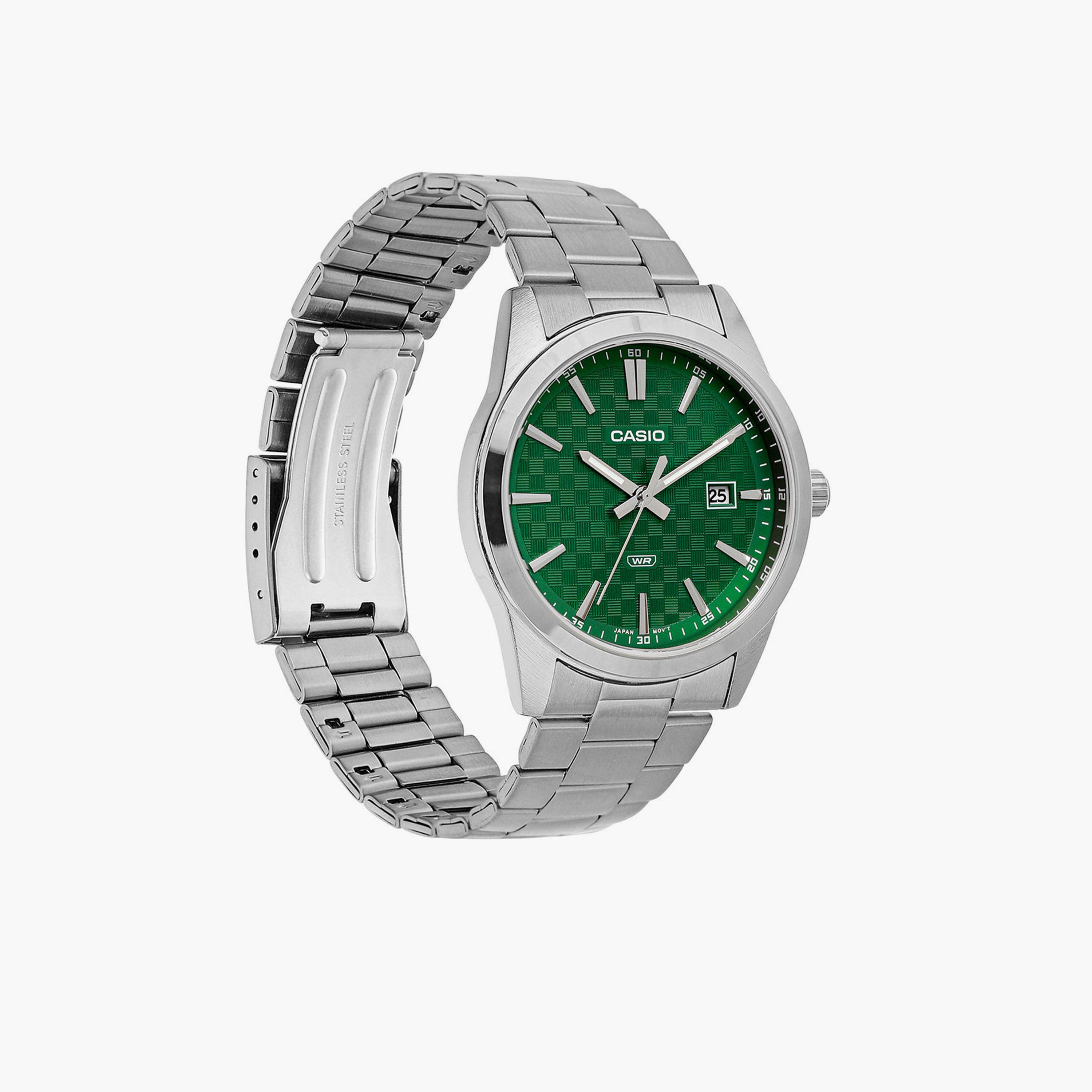 كاسيو- ساعة رجالية تناظرية حزام ستانلس ستيل لون فضي  41 مم | MTP-VD03D-3A1UDF-men-watchesandjewellery-watches-image-3
