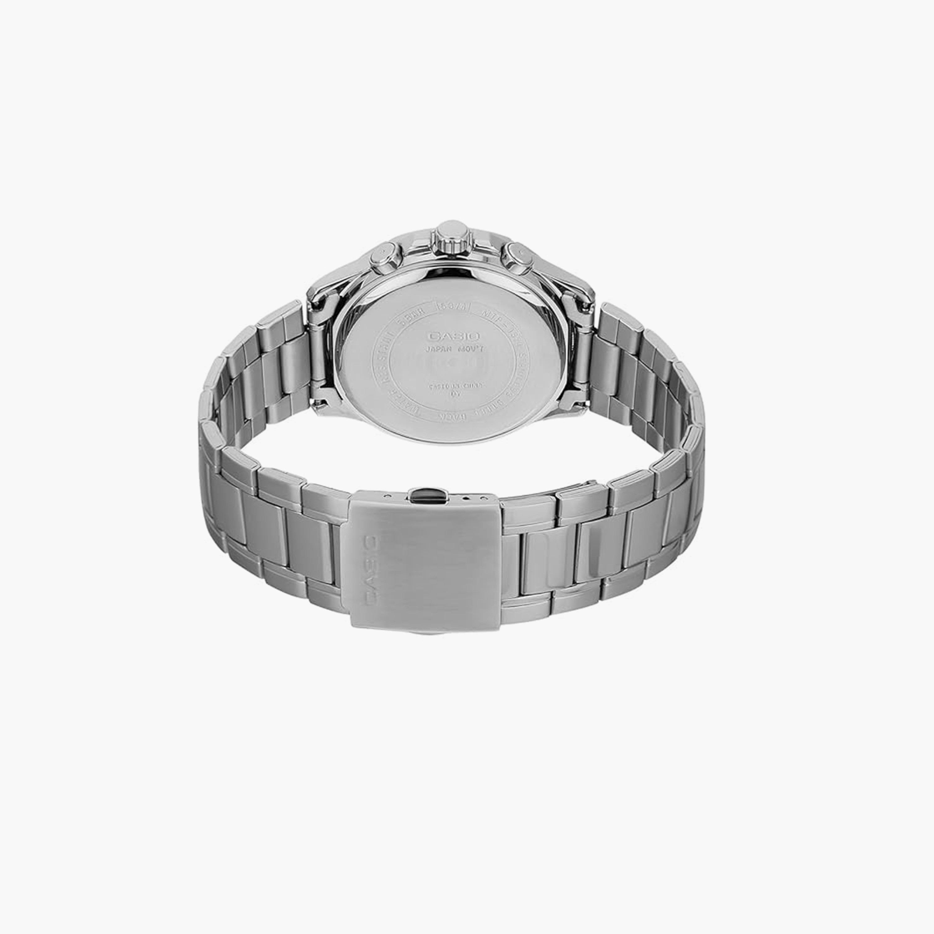 كاسيو- ساعة رجالية تناظرية حزام ستانلس ستيل لون فضي  43 مم | MTP-1374D-7A2VDF-men-watchesandjewellery-watches-image-2