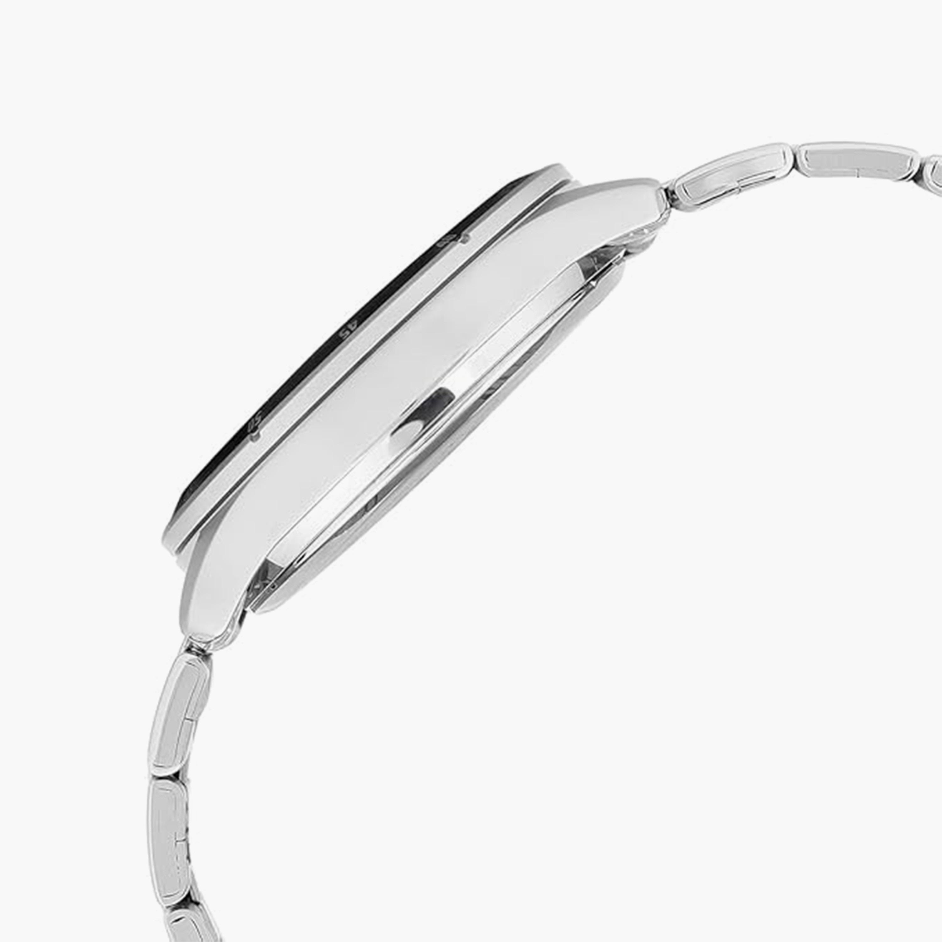 كاسيو- ساعة رجالية تناظرية حزام ستانلس ستيل لون فضي  43 مم | MTP-1374D-7A2VDF-men-watchesandjewellery-watches-image-3