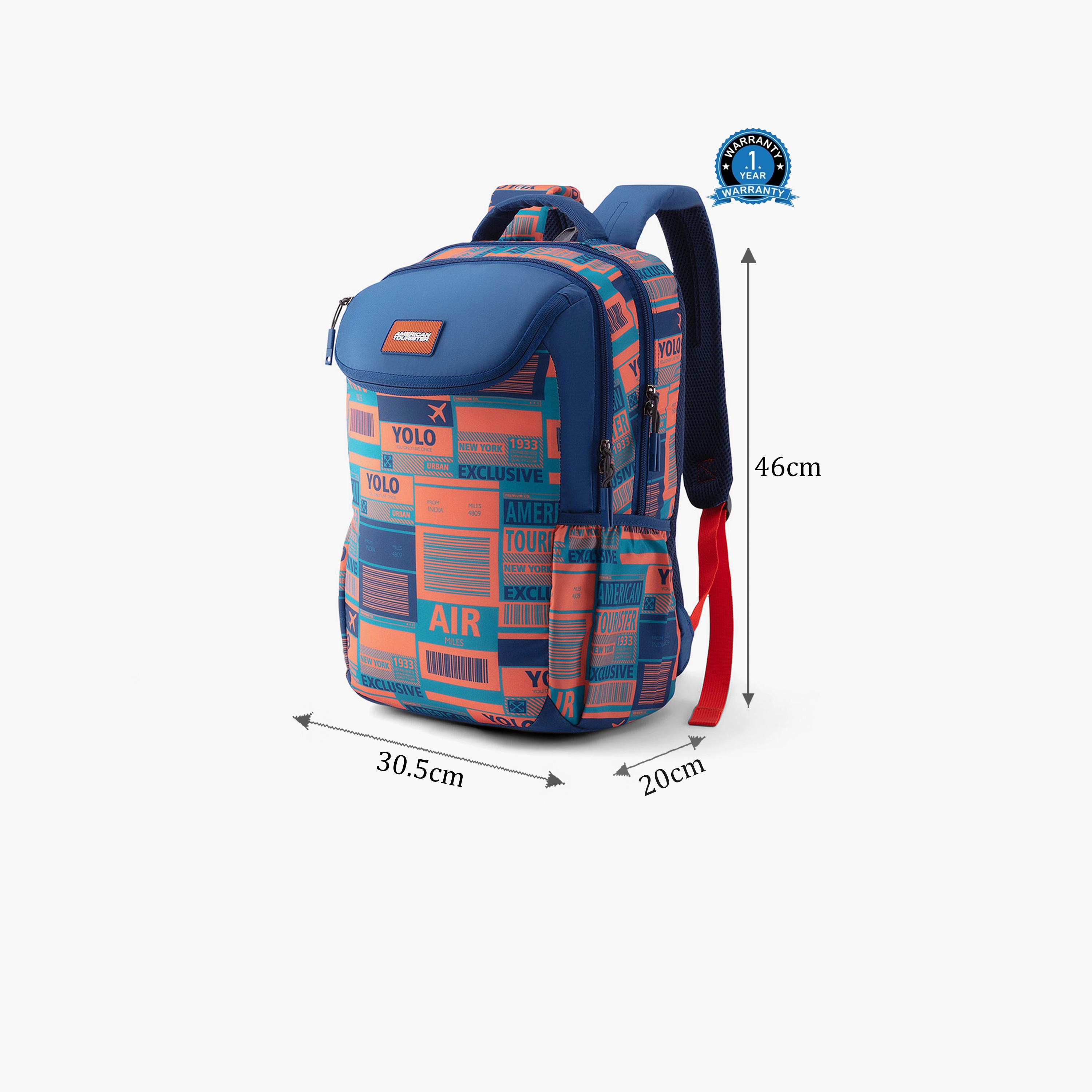American Tourister 30.5L Backpack, Polyester, Adjustable Shoulder Straps | LN901002-travel-kidstrolleyandbags-image-2