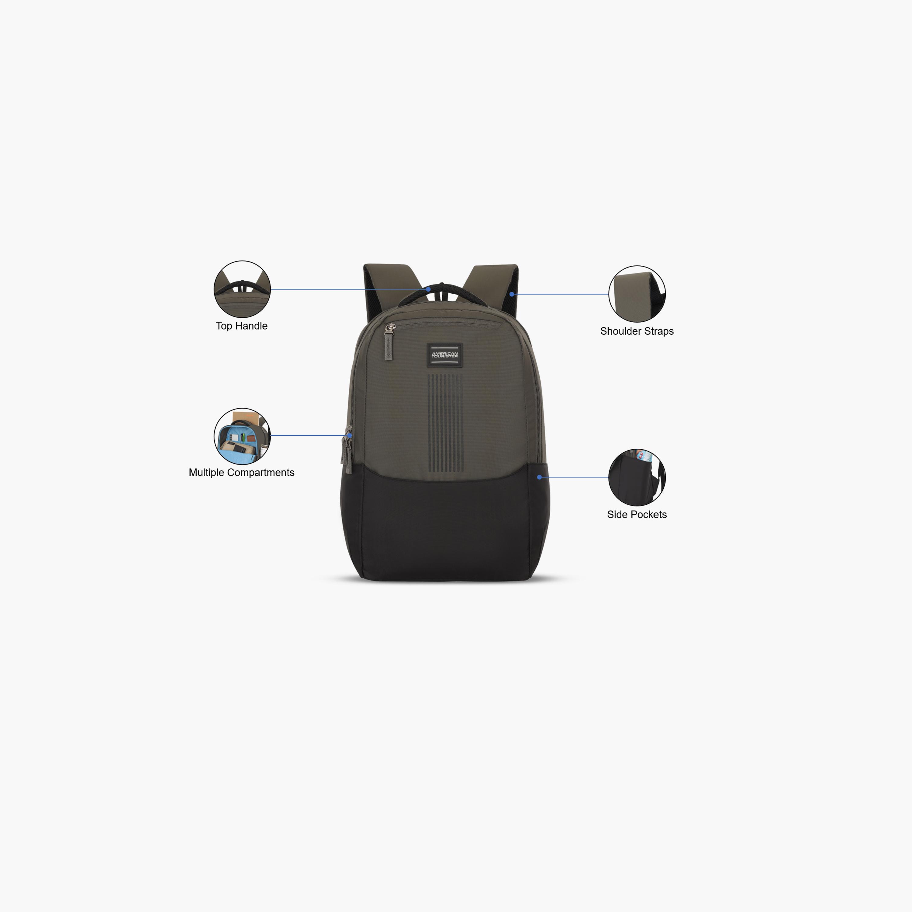 American Tourister 27L Backpack, Polyester, Adjustable Shoulder Straps | SH209001-school-bagsandbackpacks-backpacks-image-3