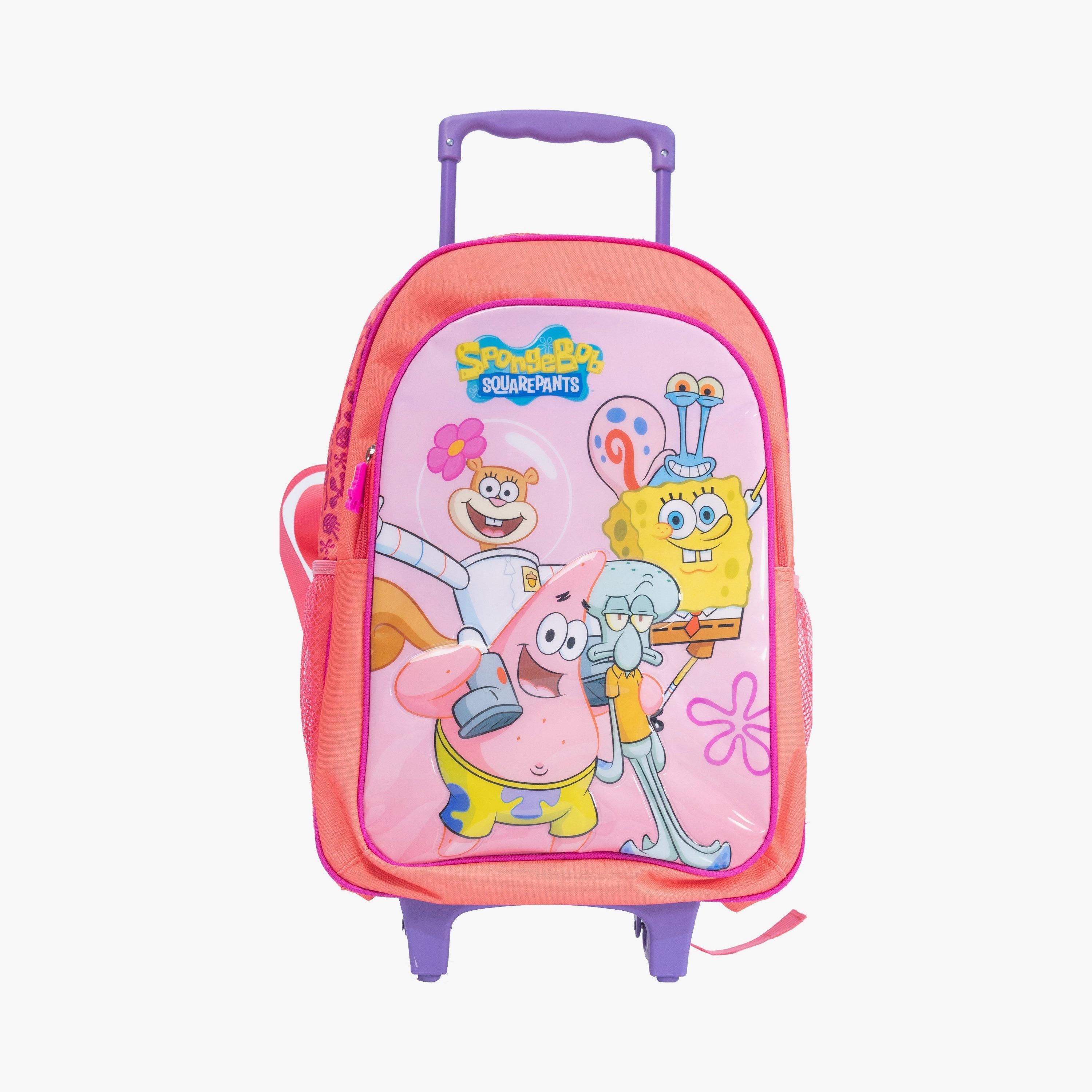 Sponge Bob 5- Piece Trolley Backpack Set - Orange - 18 Inch-school-bagsandbackpacks-trolleybags-image-2