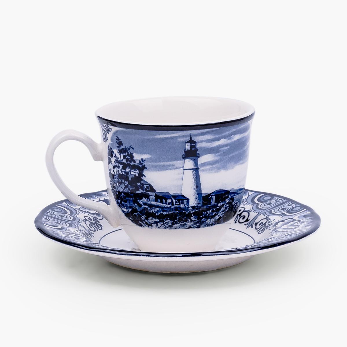 Claytan Halcyon Ceramic Cup and Saucer Set - 200 ml