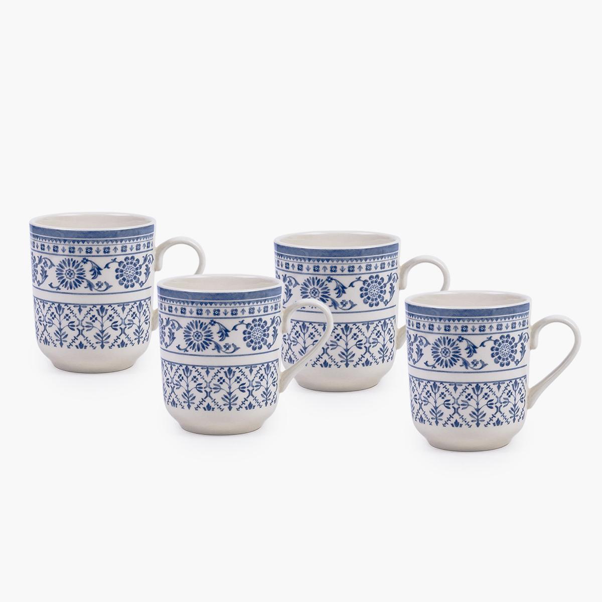 Claytan Plethora 4-Piece Porcelain Mug Set - 370 ml