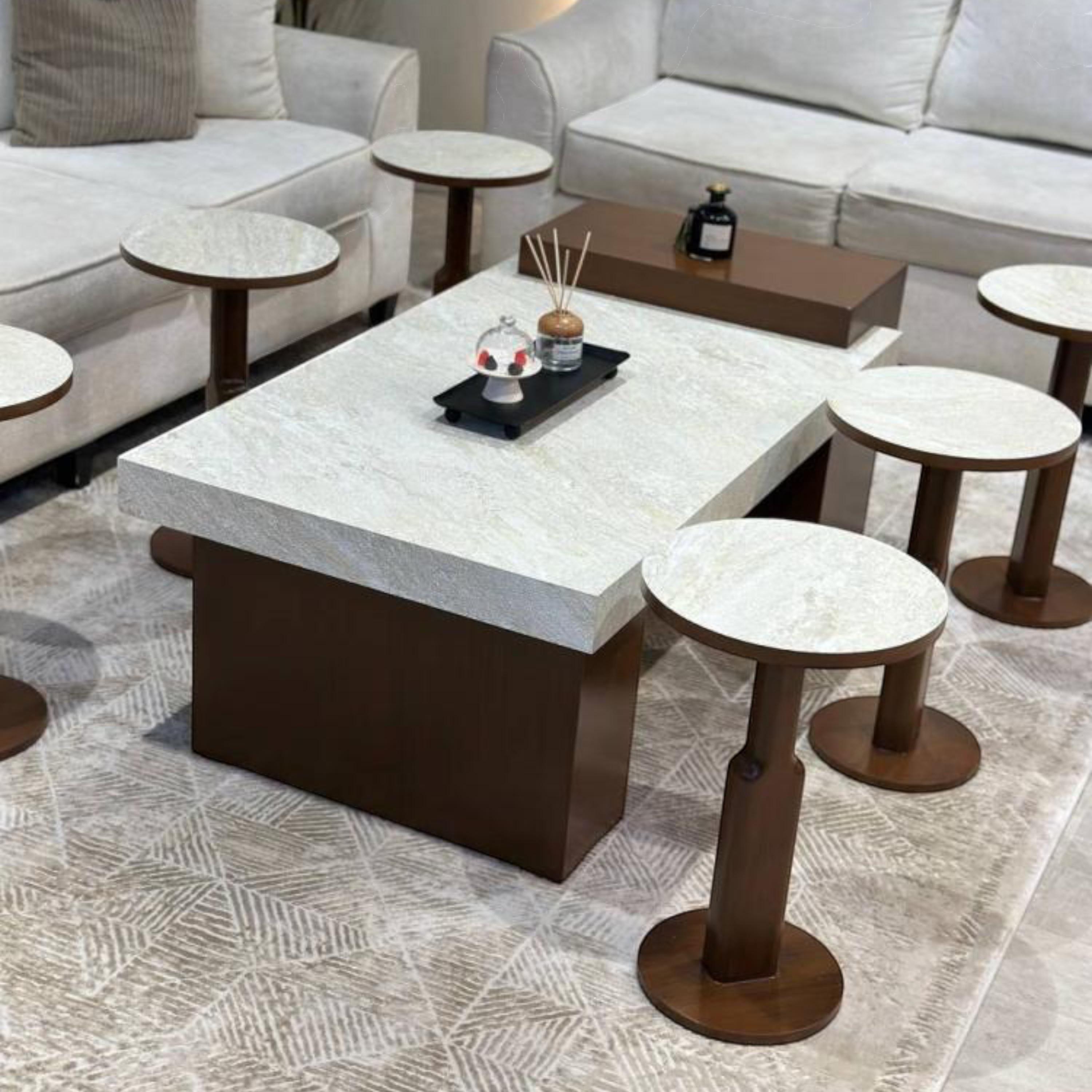 Wooden Top 7-Piece Coffee Table and Side Table Set-furniture-livingroom-coffeetables-image-2