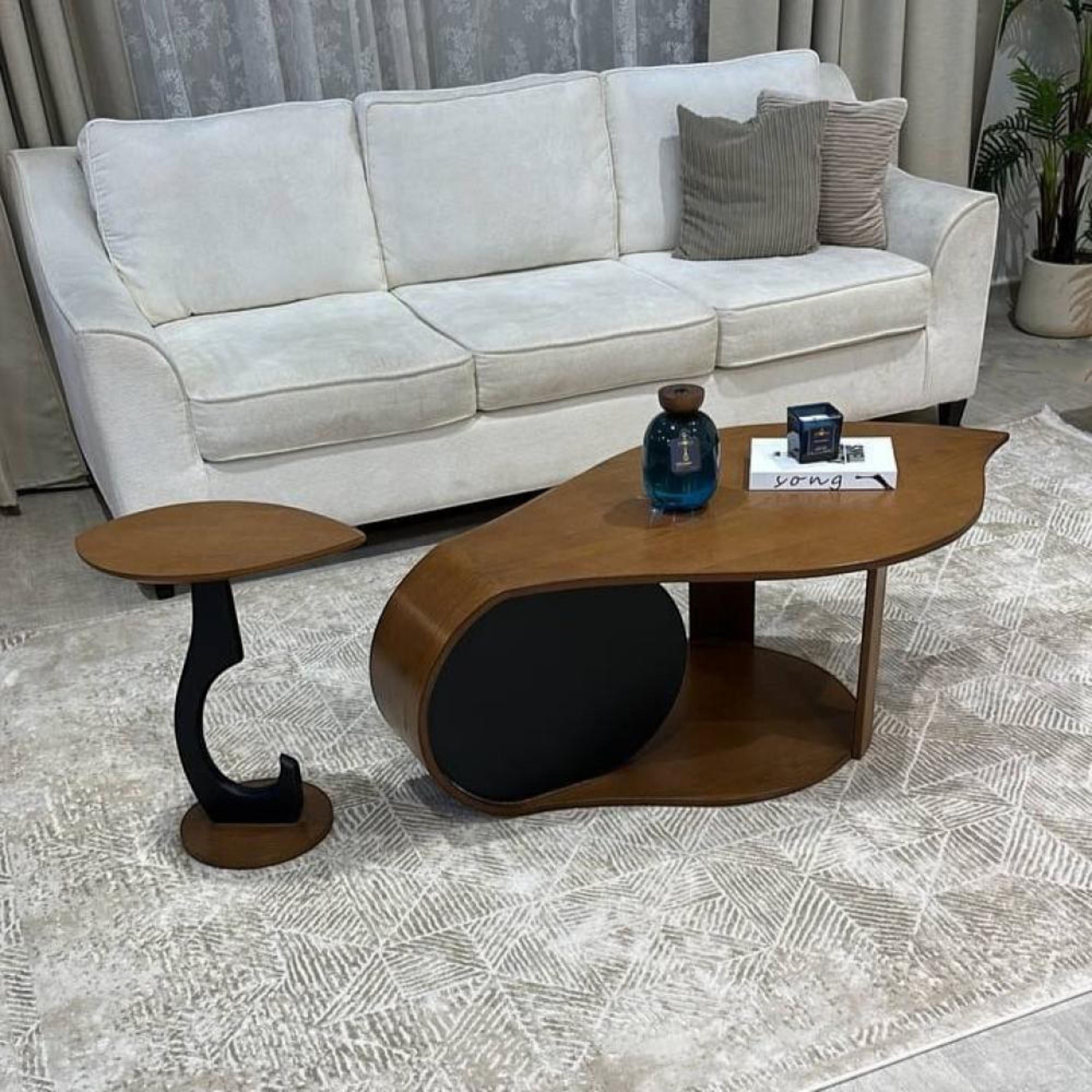 Wooden Top Coffee Table and Side Table Set-furniture-livingroom-coffeetables-image-1