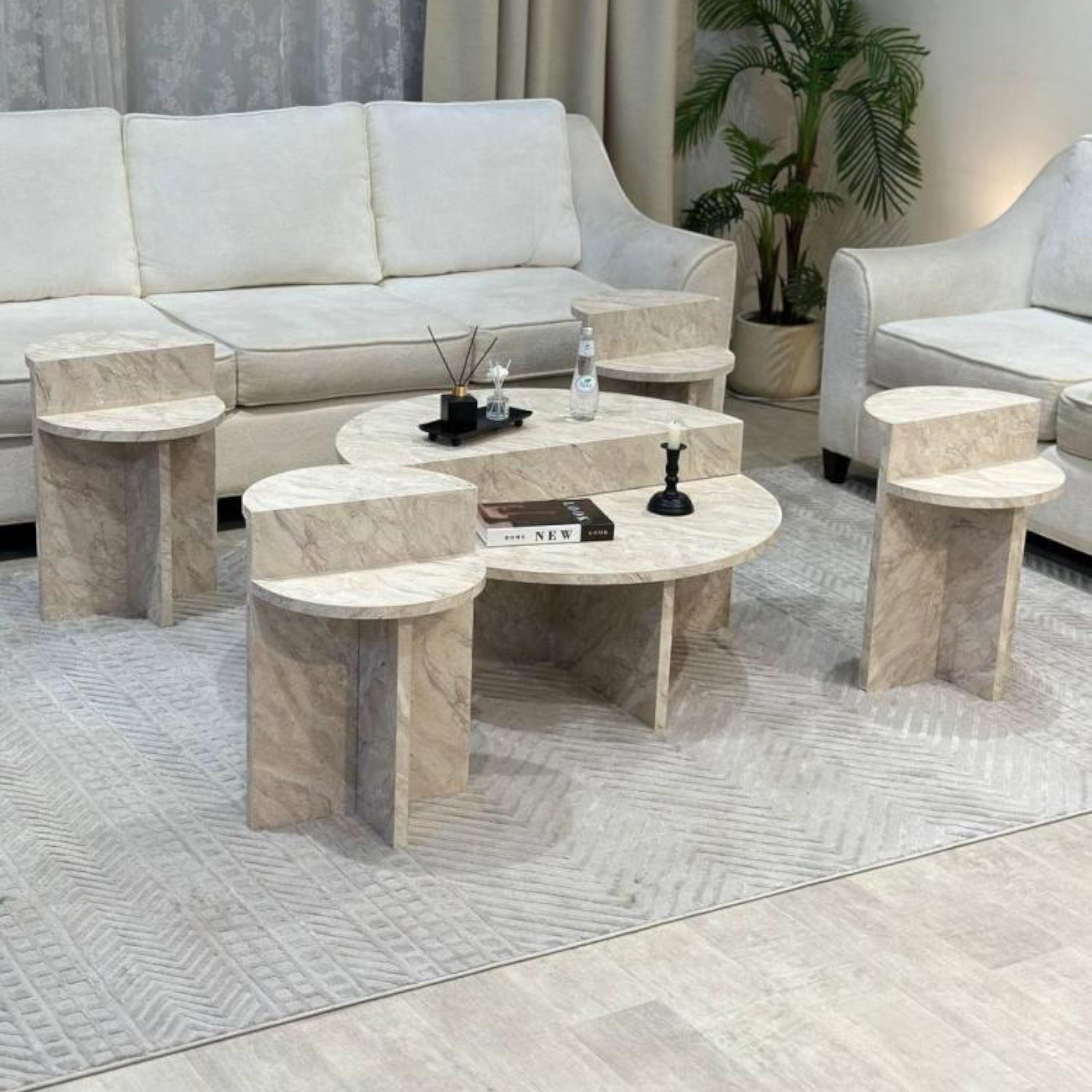Wooden Top 5-Piece Coffee Table and Side Table Set-furniture-livingroom-coffeetables-image-3