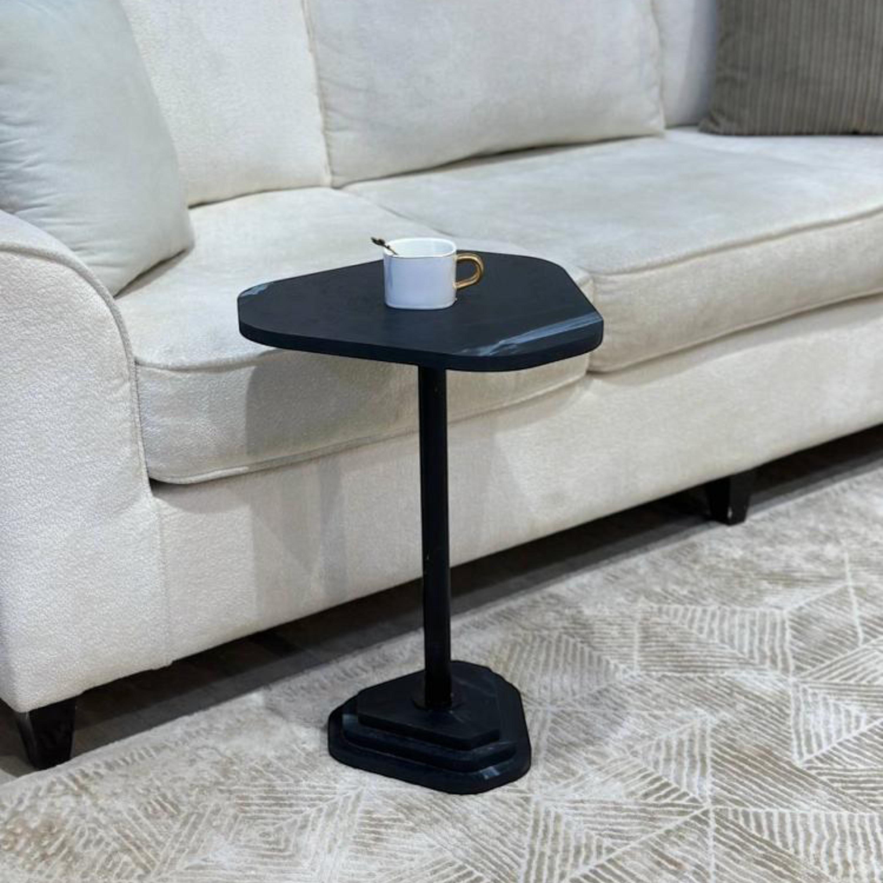 Wooden Top Pedestal Side Table - 40x37x54 cms-furniture-livingroom-sideandendtables-image-1