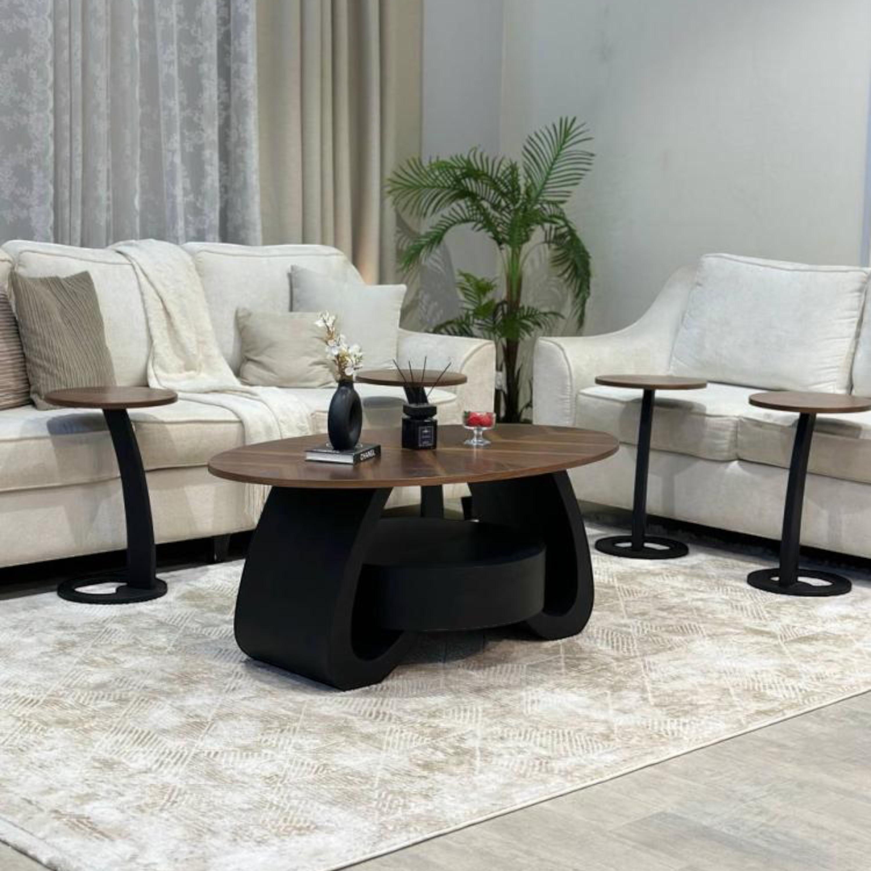 Wooden Top 7-Piece Coffee Table and Side Table Set-furniture-livingroom-coffeetables-image-4