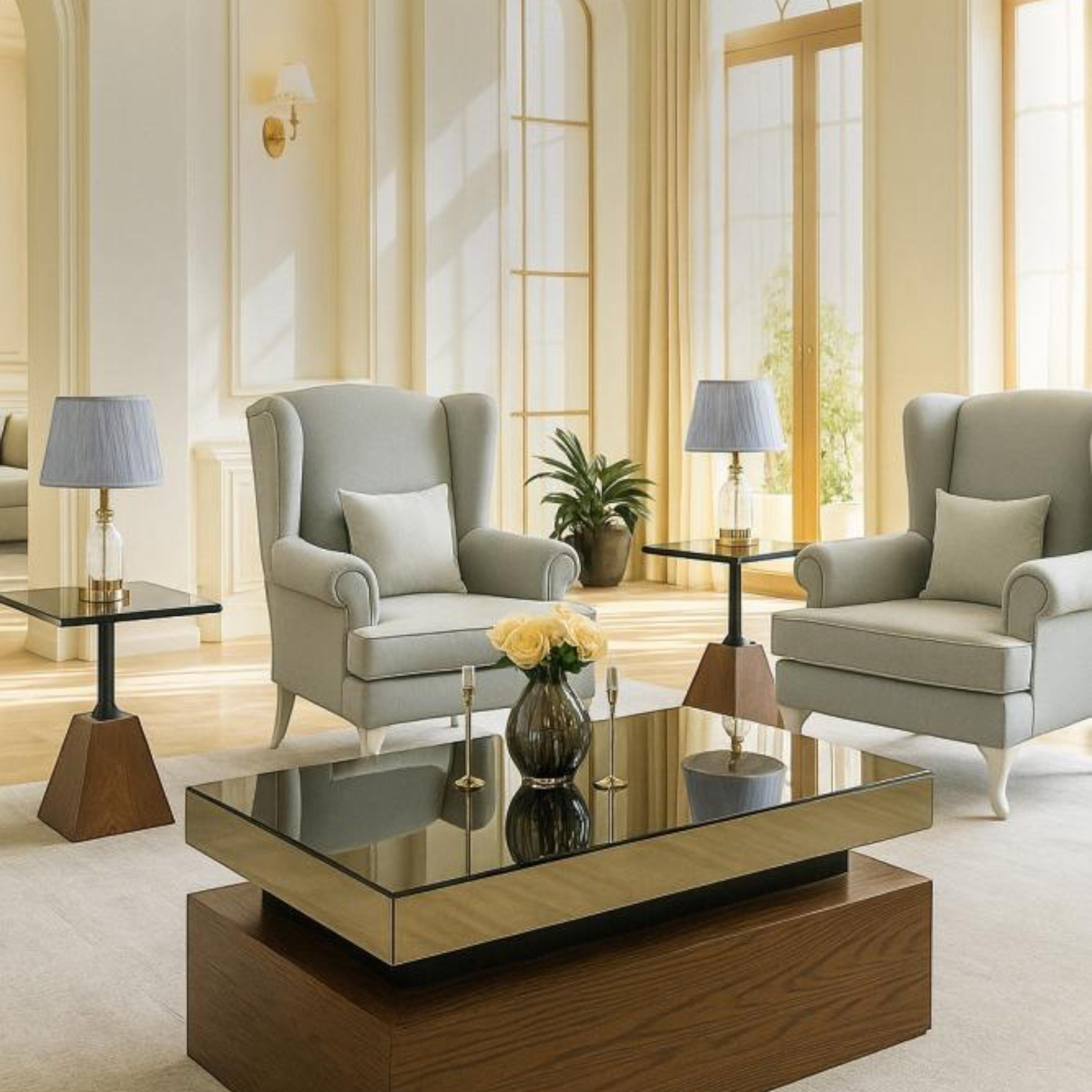 Glass Top 5-Piece Coffee Table and Side Table Set-furniture-livingroom-coffeetables-image-2