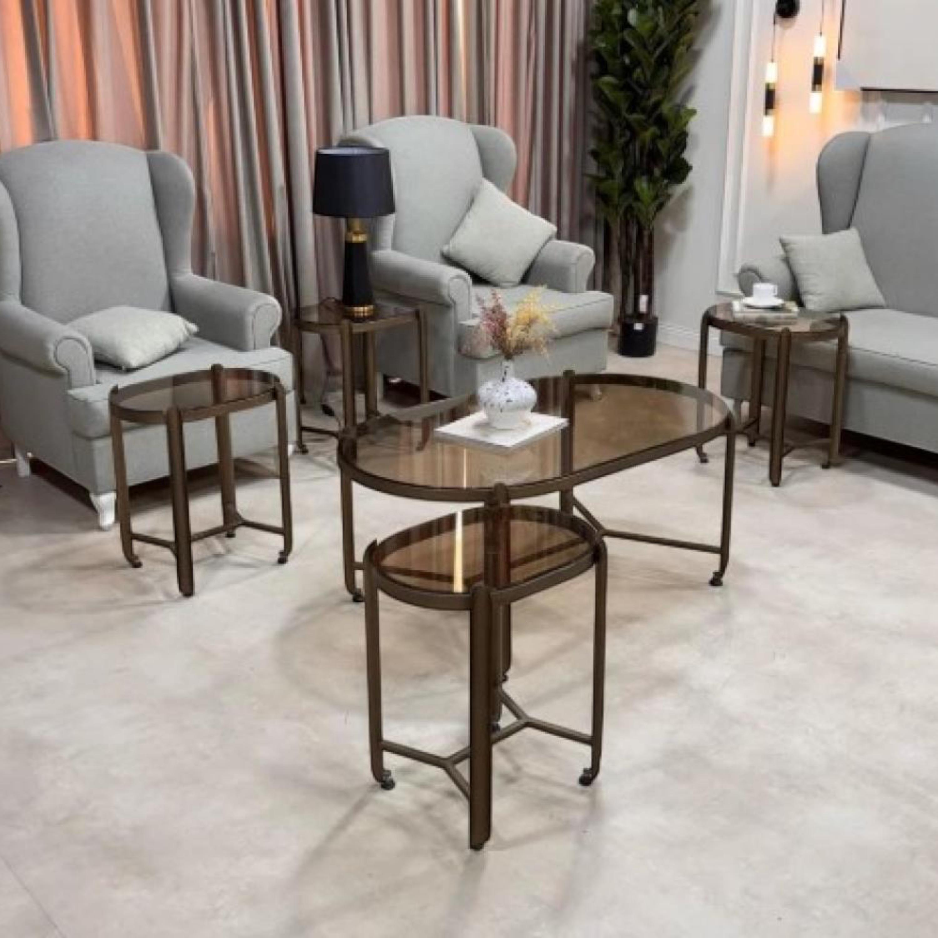 Glass Top 5-Piece Table Set-furniture-livingroom-coffeetables-image-1