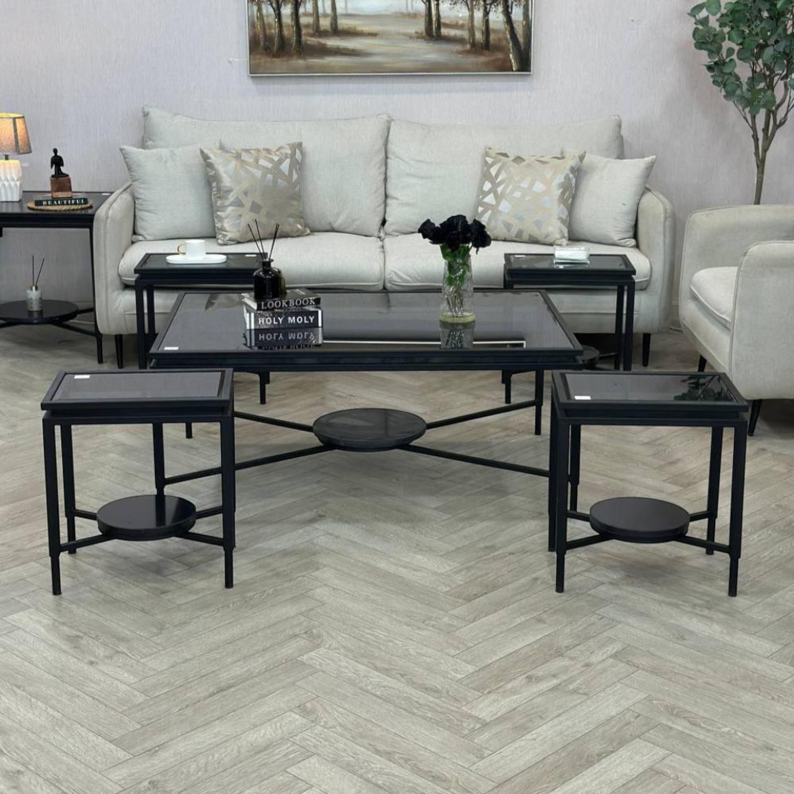 Glass Top 5-Piece Table Set-furniture-livingroom-coffeetables-image-1