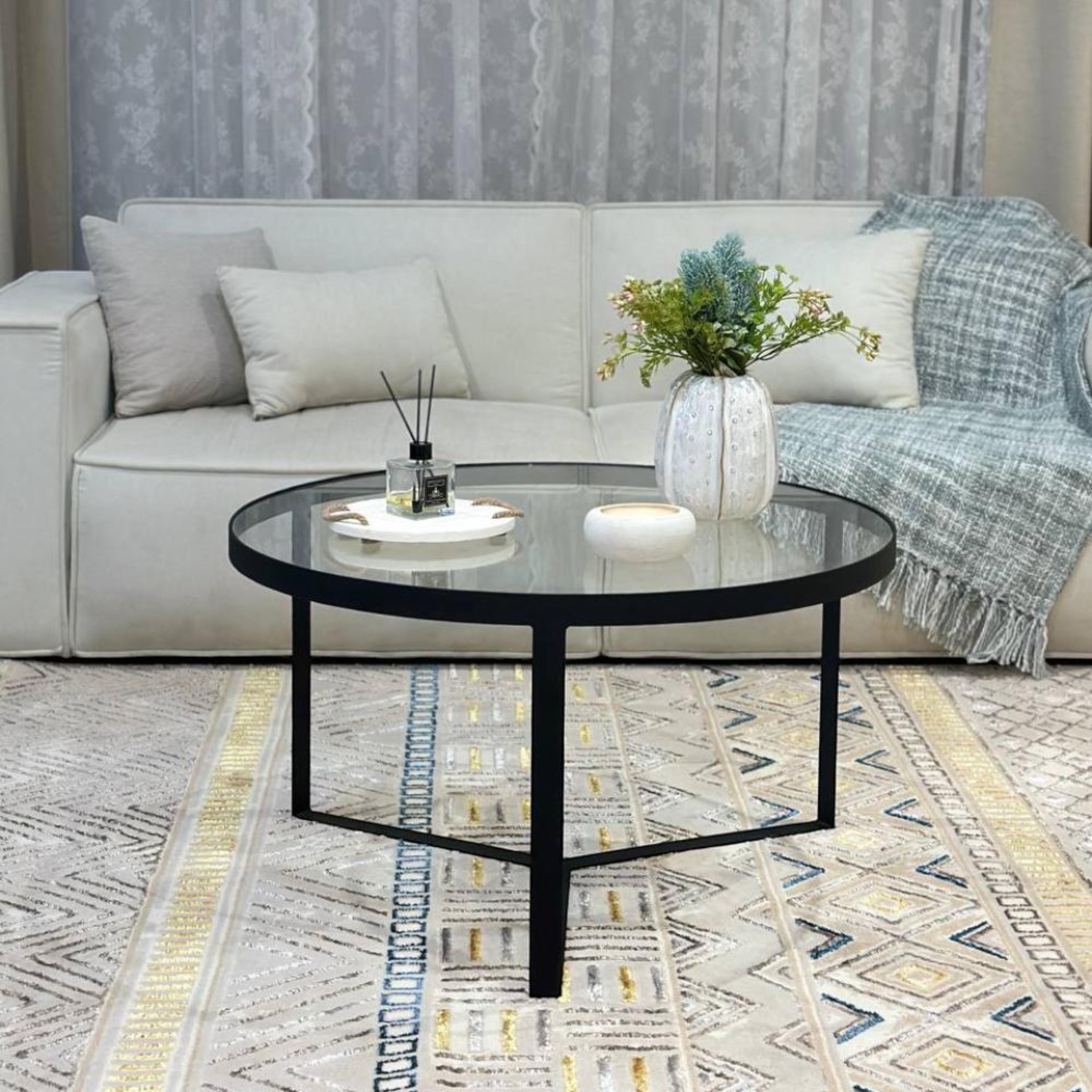 Glass Top Coffee Table - 90x50 cms-furniture-livingroom-coffeetables-image-1