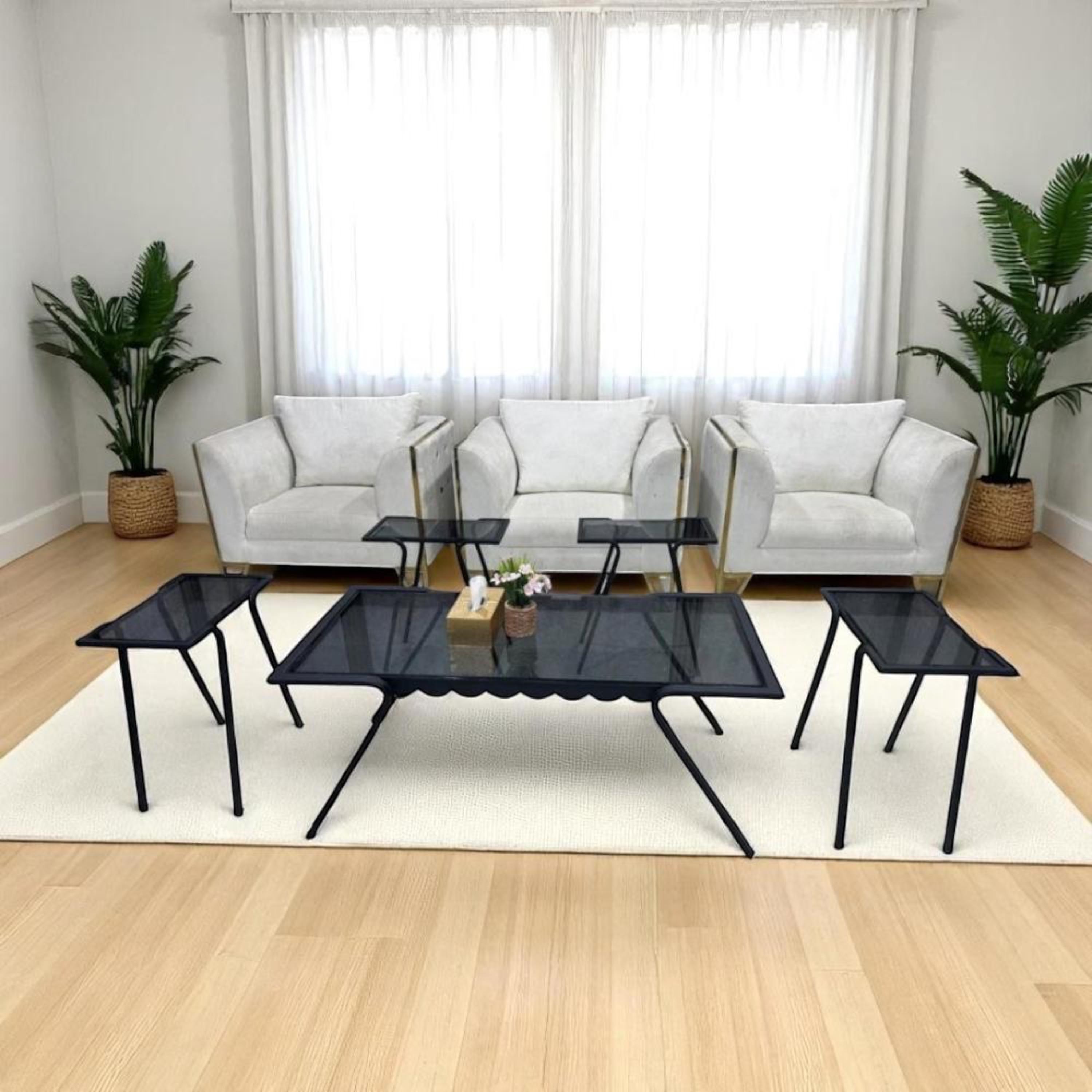 Glass Top 5-Piece Table Set-furniture-livingroom-coffeetables-image-1