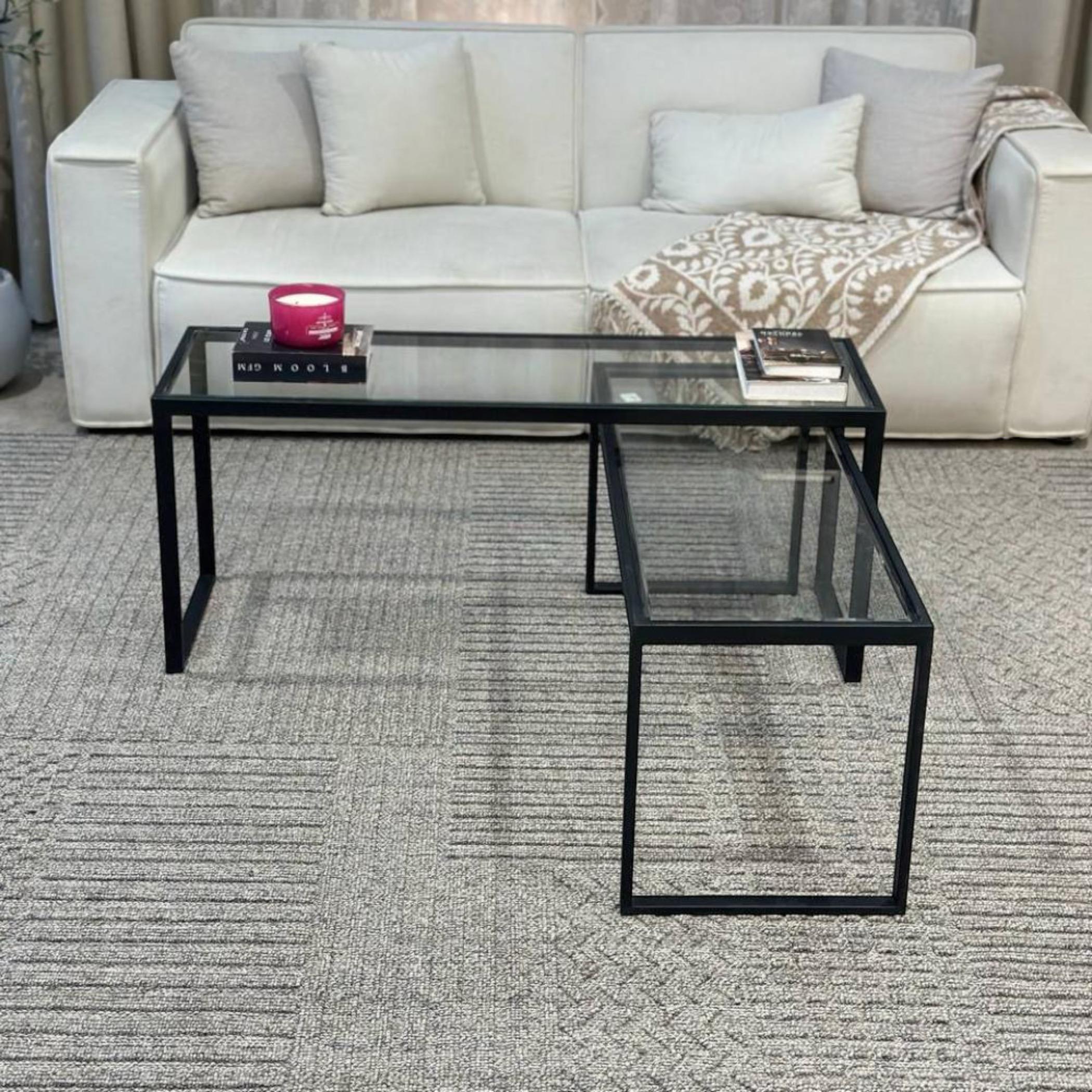 Glass Top 2-Piece  Coffee Table Set-furniture-livingroom-coffeetables-image-3