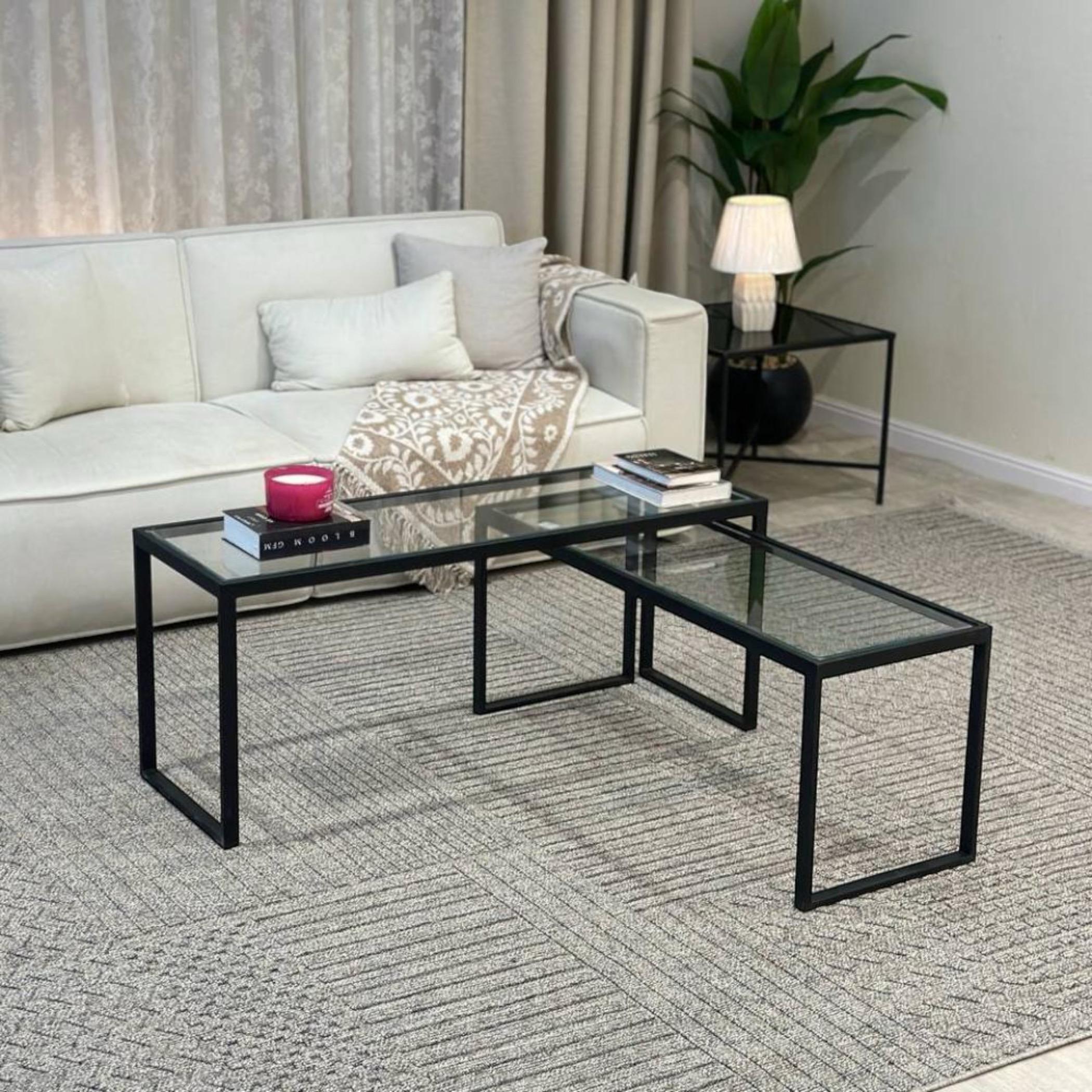 Glass Top 2-Piece  Coffee Table Set-furniture-livingroom-coffeetables-image-4