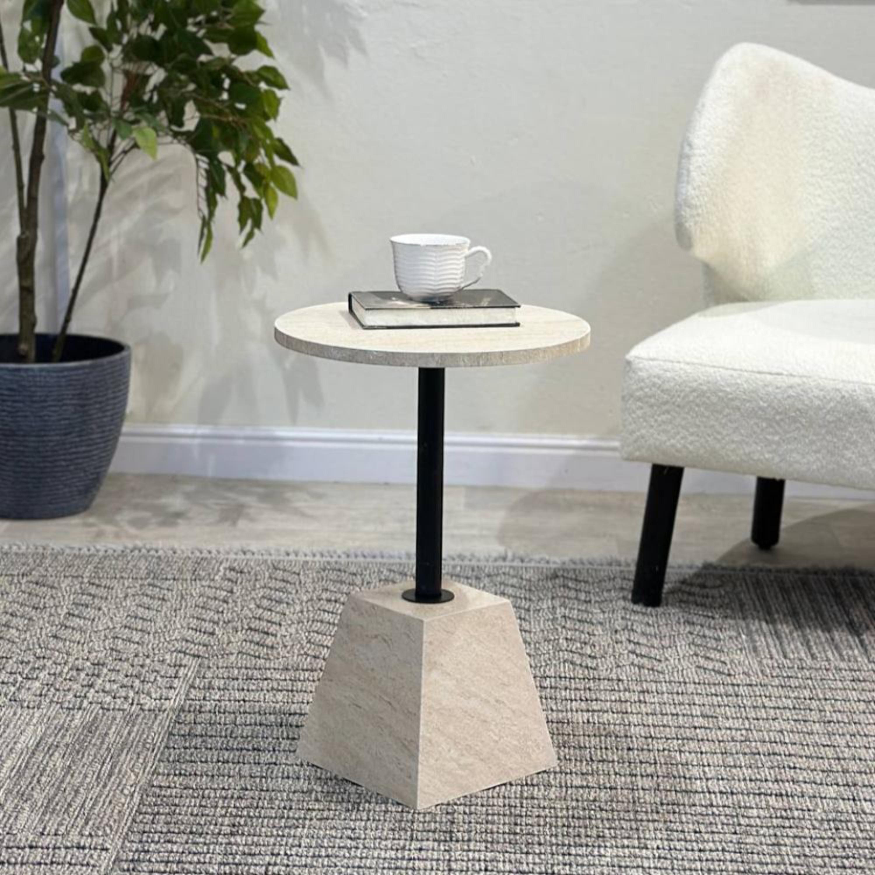 Wooden Top Side Table - 36x36x53 cms-furniture-livingroom-sideandendtables-image-1