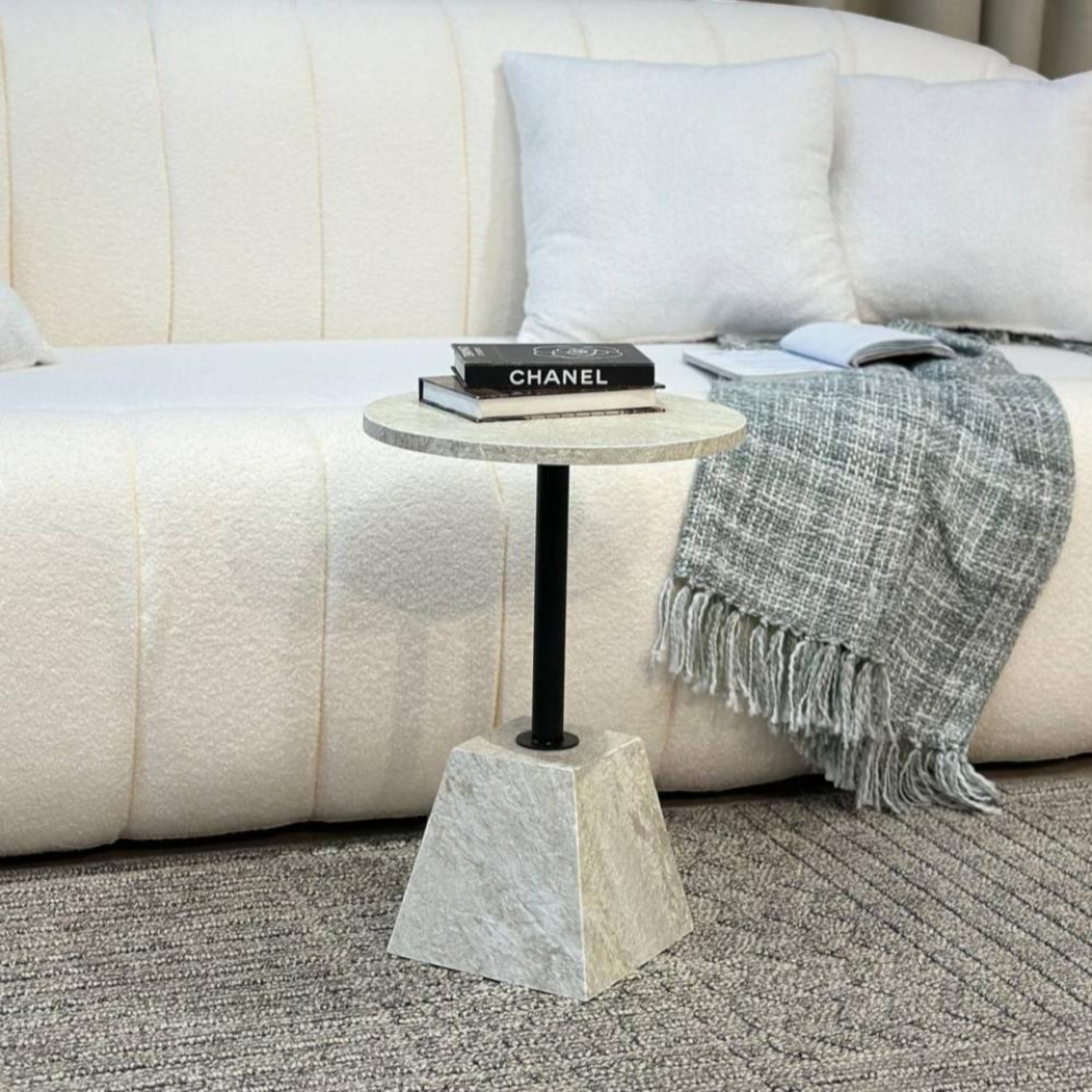 Wooden Top Pedestal Side Table - 36x53 cms-furniture-livingroom-sideandendtables-image-1