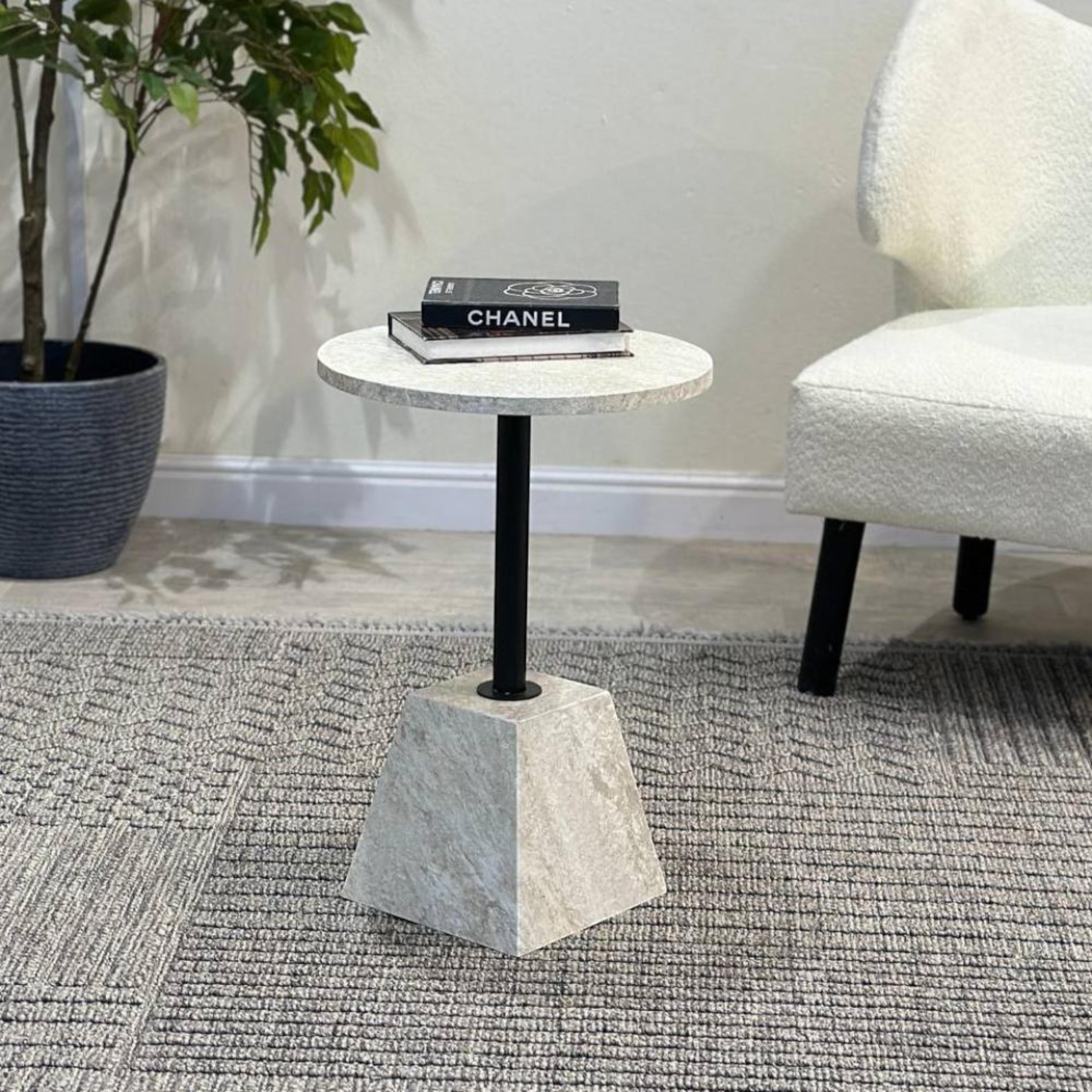 Wooden Top Pedestal Side Table - 36x53 cms-furniture-livingroom-sideandendtables-image-2
