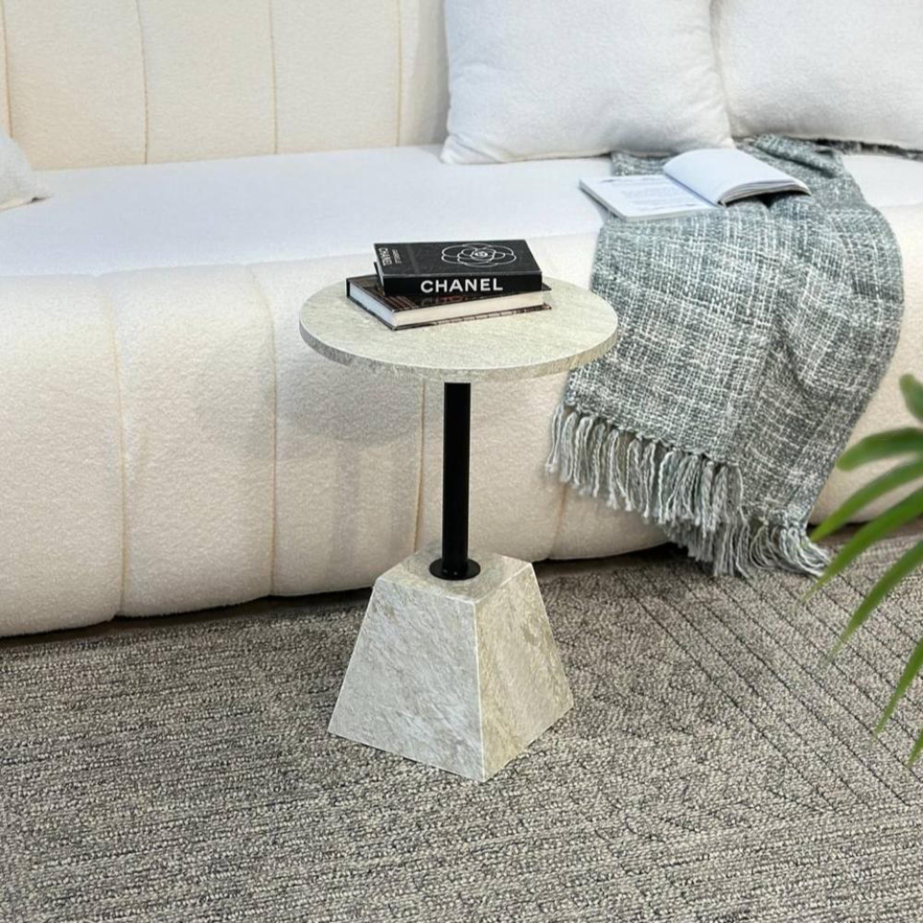 Wooden Top Pedestal Side Table - 36x53 cms-furniture-livingroom-sideandendtables-image-3