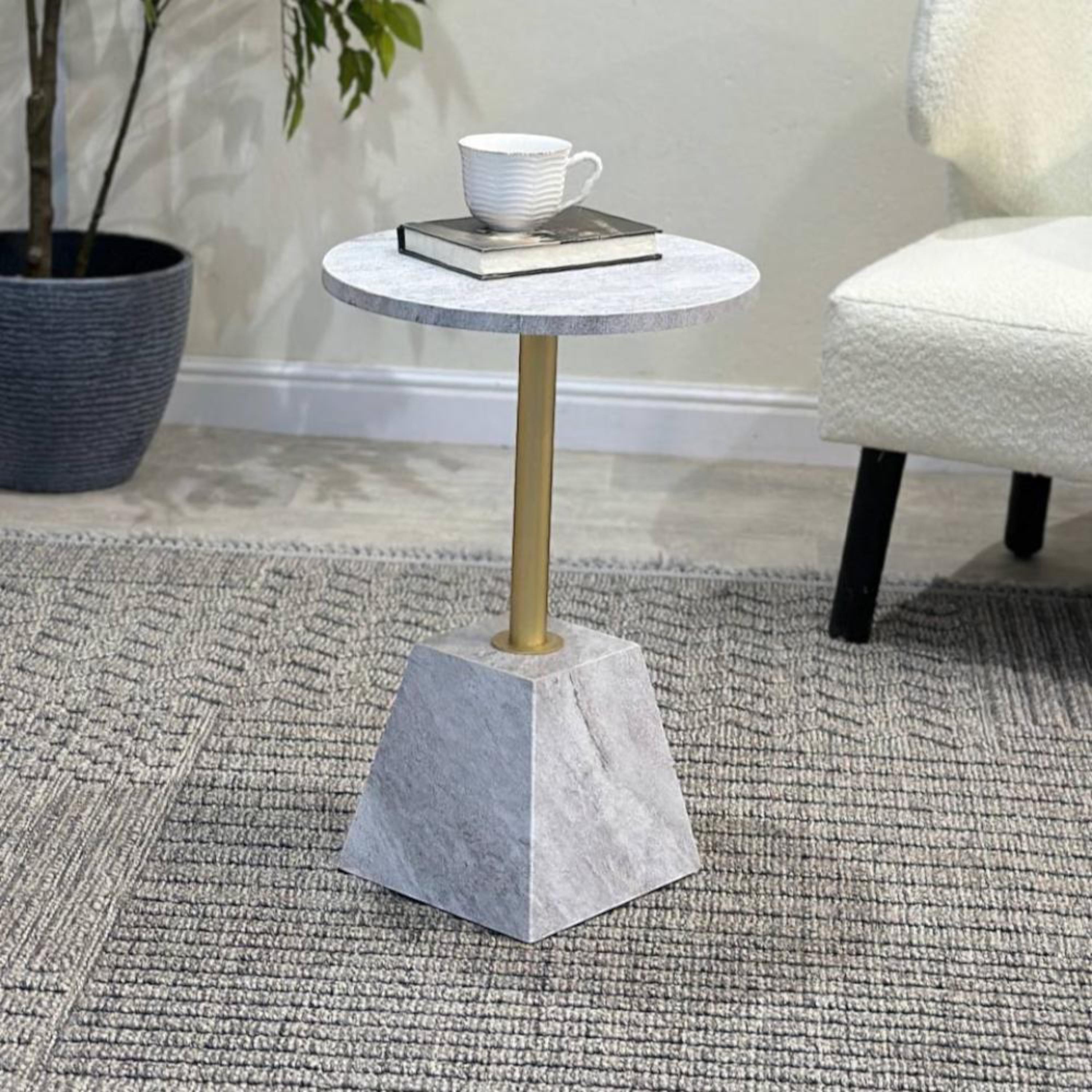 Wooden Top Side Table - 36x36x53 cms-furniture-livingroom-sideandendtables-image-1