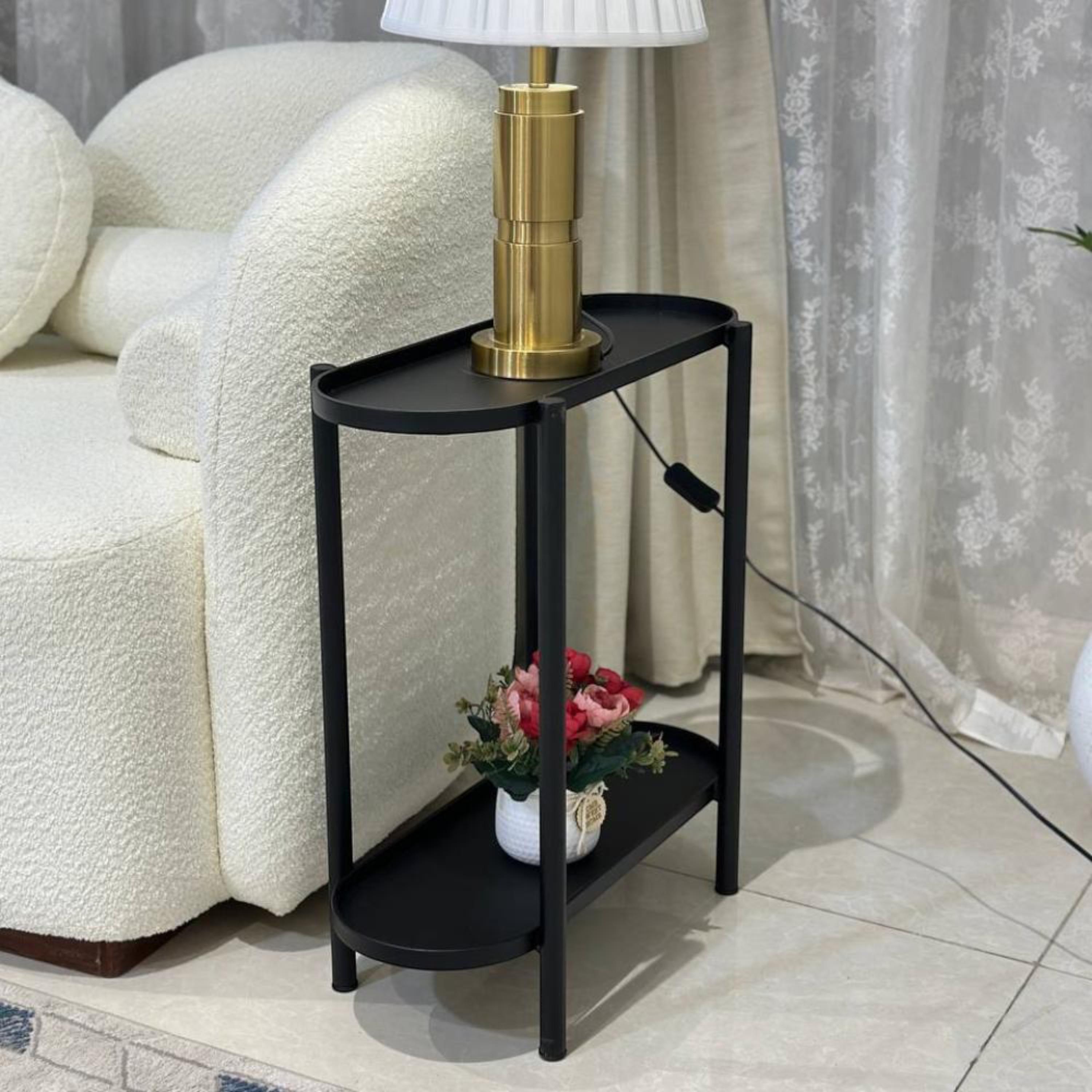 Oval 2-Tier Side Table - 56x22x60 cms-furniture-livingroom-sideandendtables-image-2