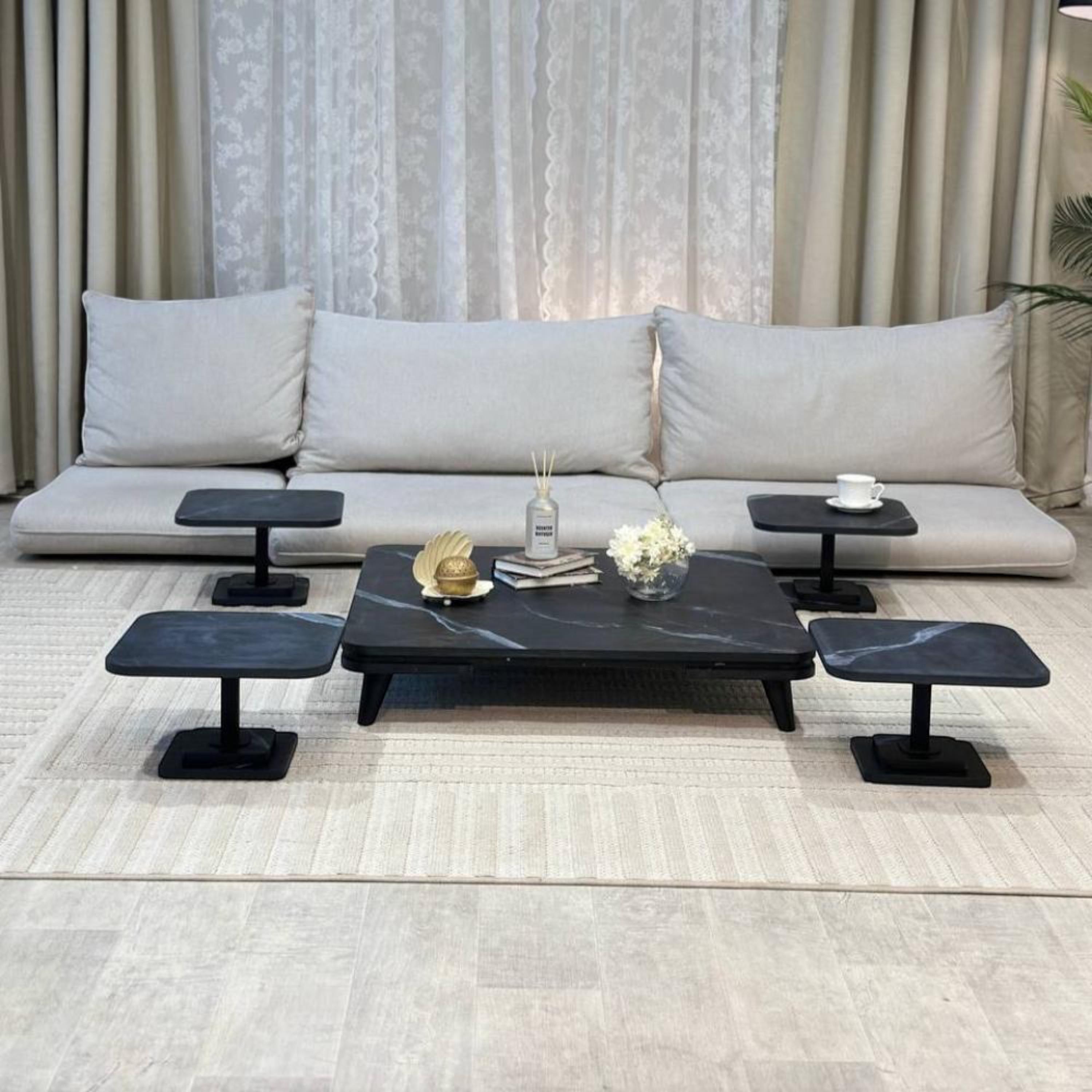 Wooden Top 5-Piece Coffee Table and Side Table Set-furniture-livingroom-coffeetables-image-2