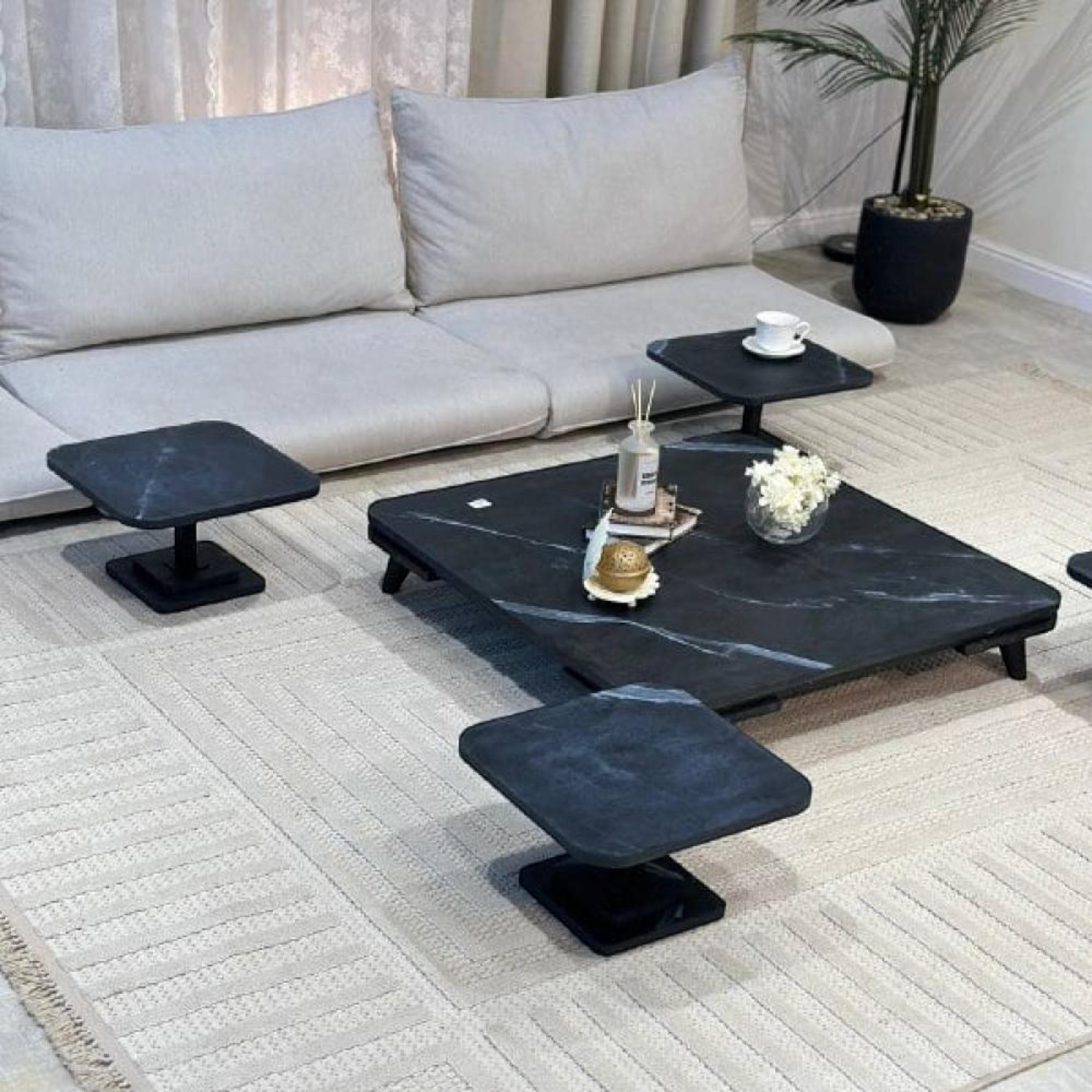 Wooden Top 5-Piece Coffee Table and Side Table Set-furniture-livingroom-coffeetables-image-3