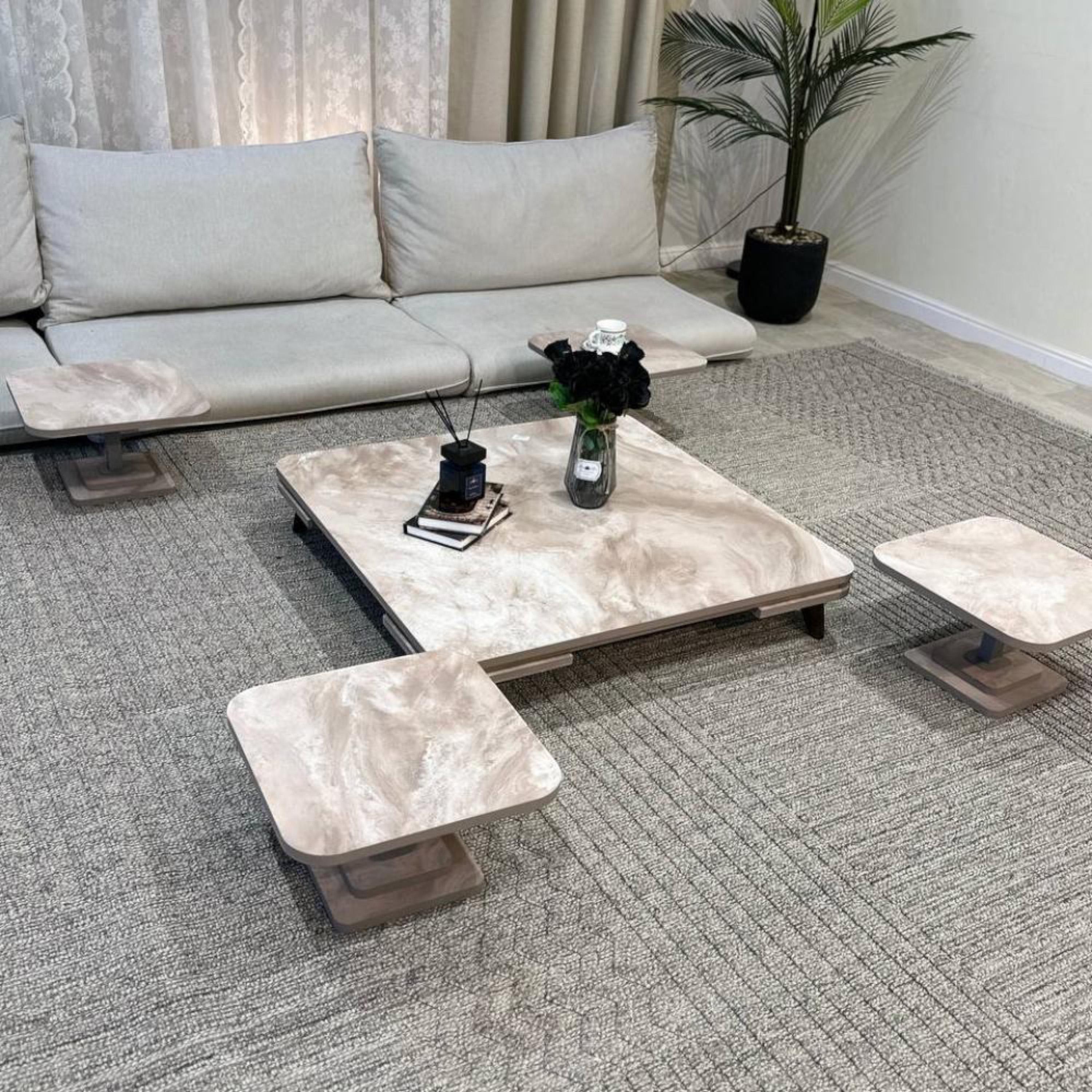 Wooden Top 5-Piece Table Set-furniture-livingroom-coffeetables-image-4