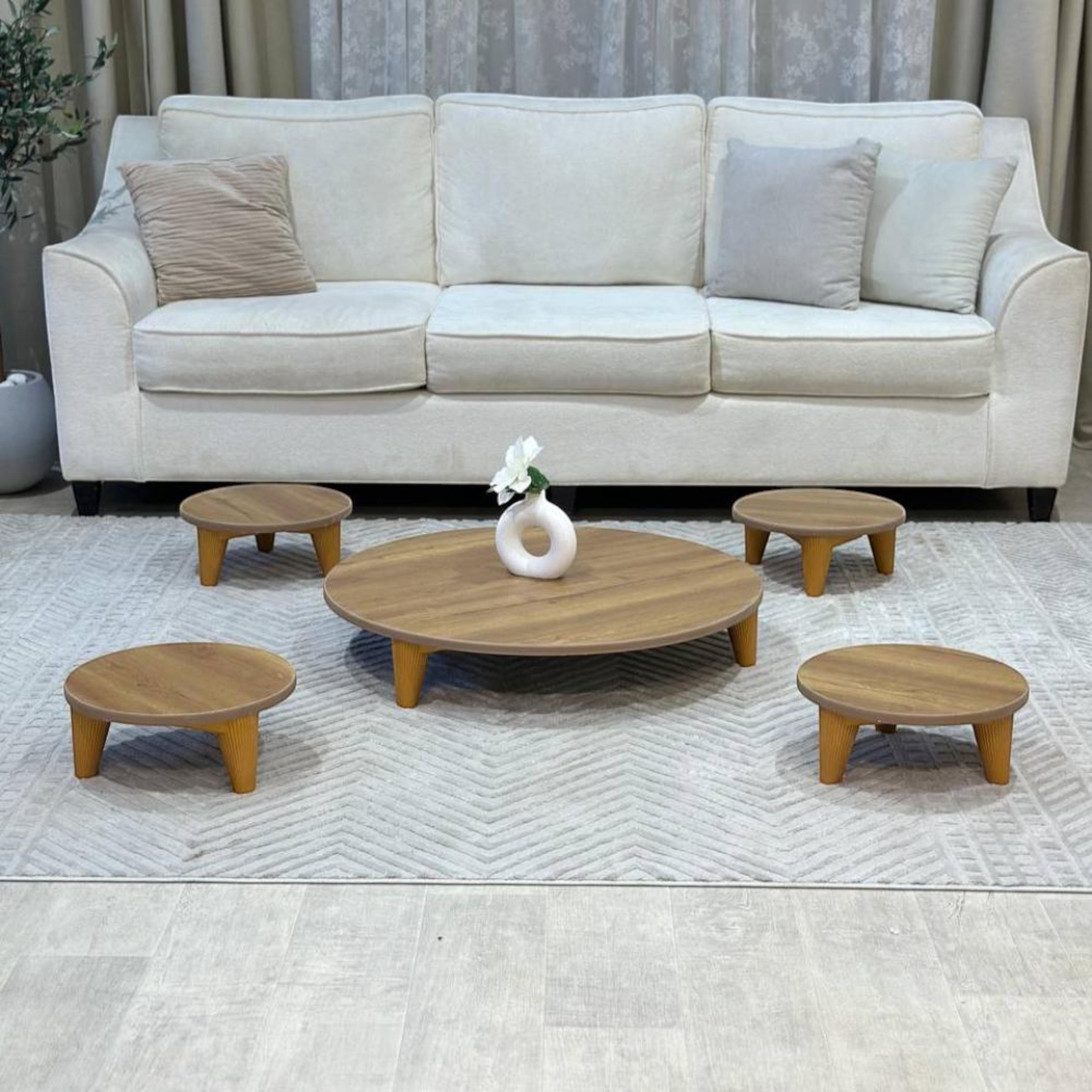 Wooden Top 5-Piece Table Set-furniture-livingroom-coffeetables-image-1