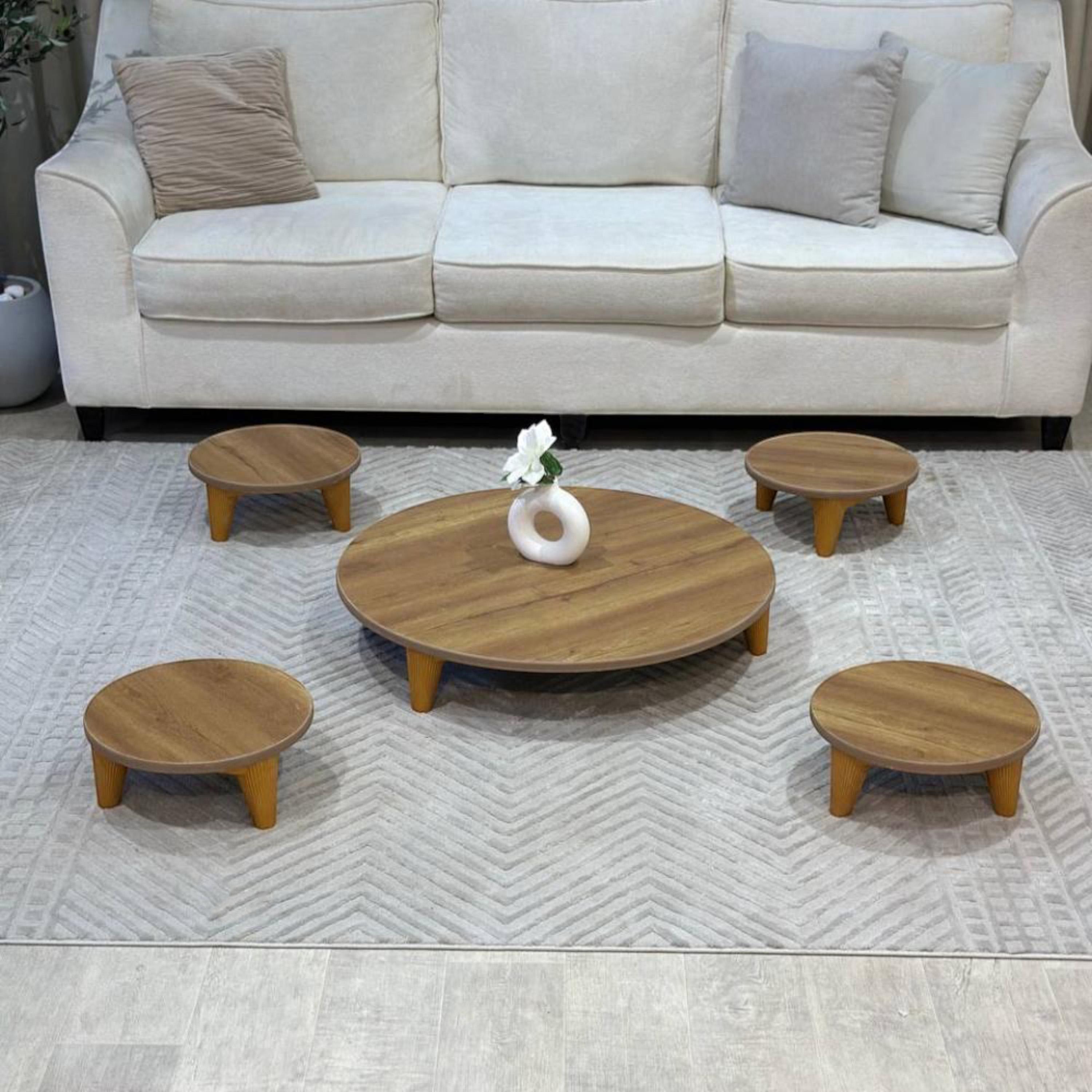 Wooden Top 5-Piece Table Set-furniture-livingroom-coffeetables-image-2