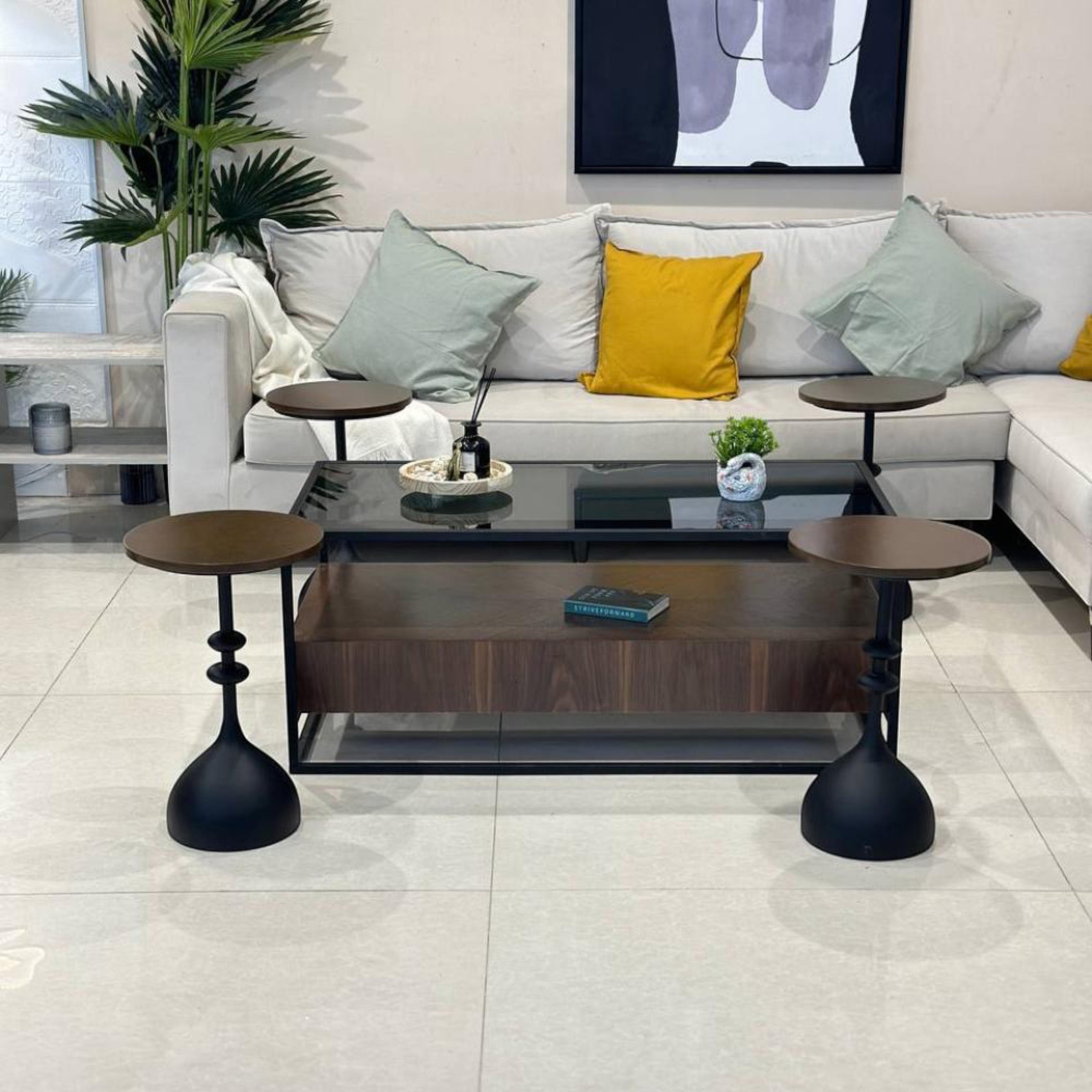 Wooden Top 5-Piece Coffee Table and Side Table Set-furniture-livingroom-coffeetables-image-2