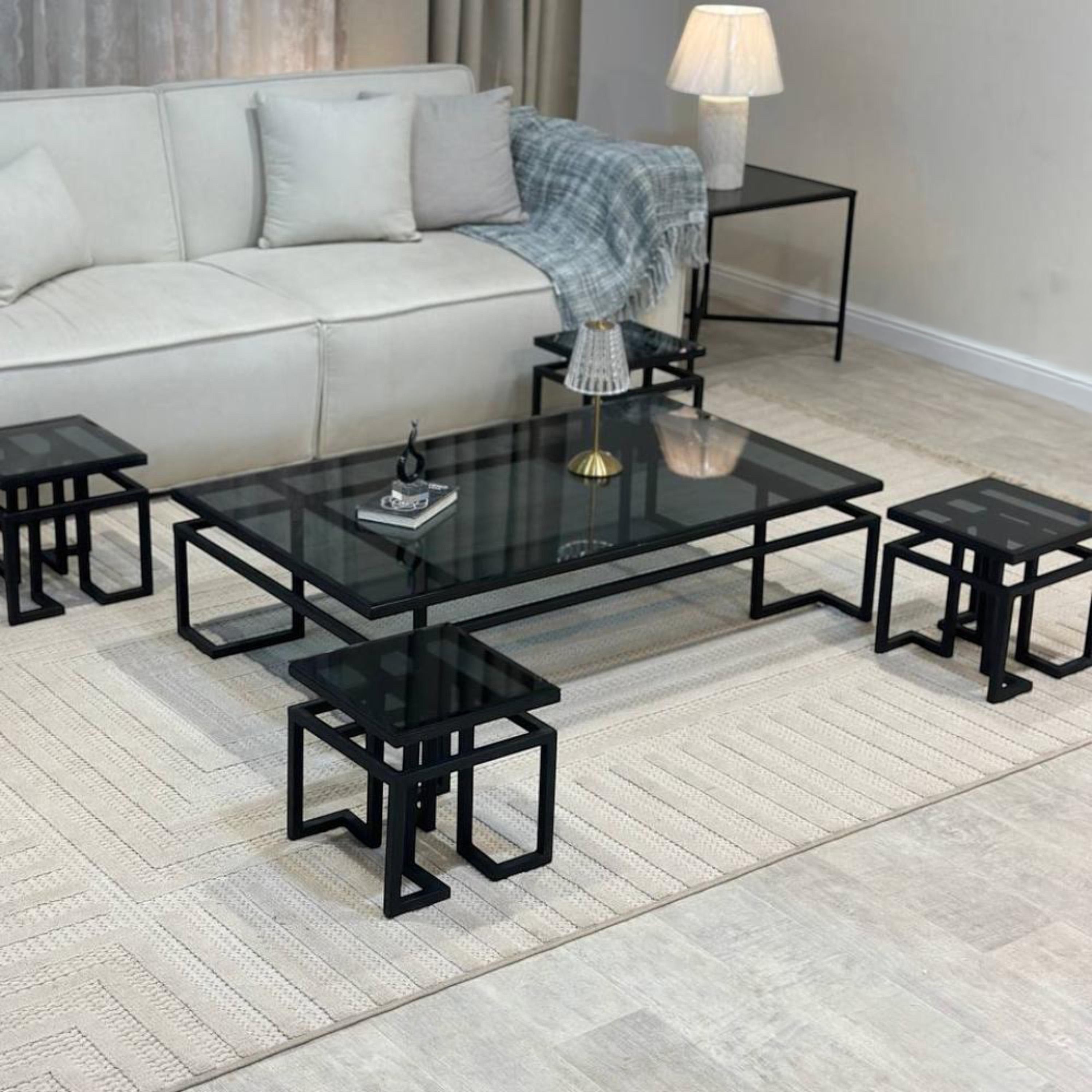 Glass Top 5-Piece Table Set-furniture-livingroom-coffeetables-image-2