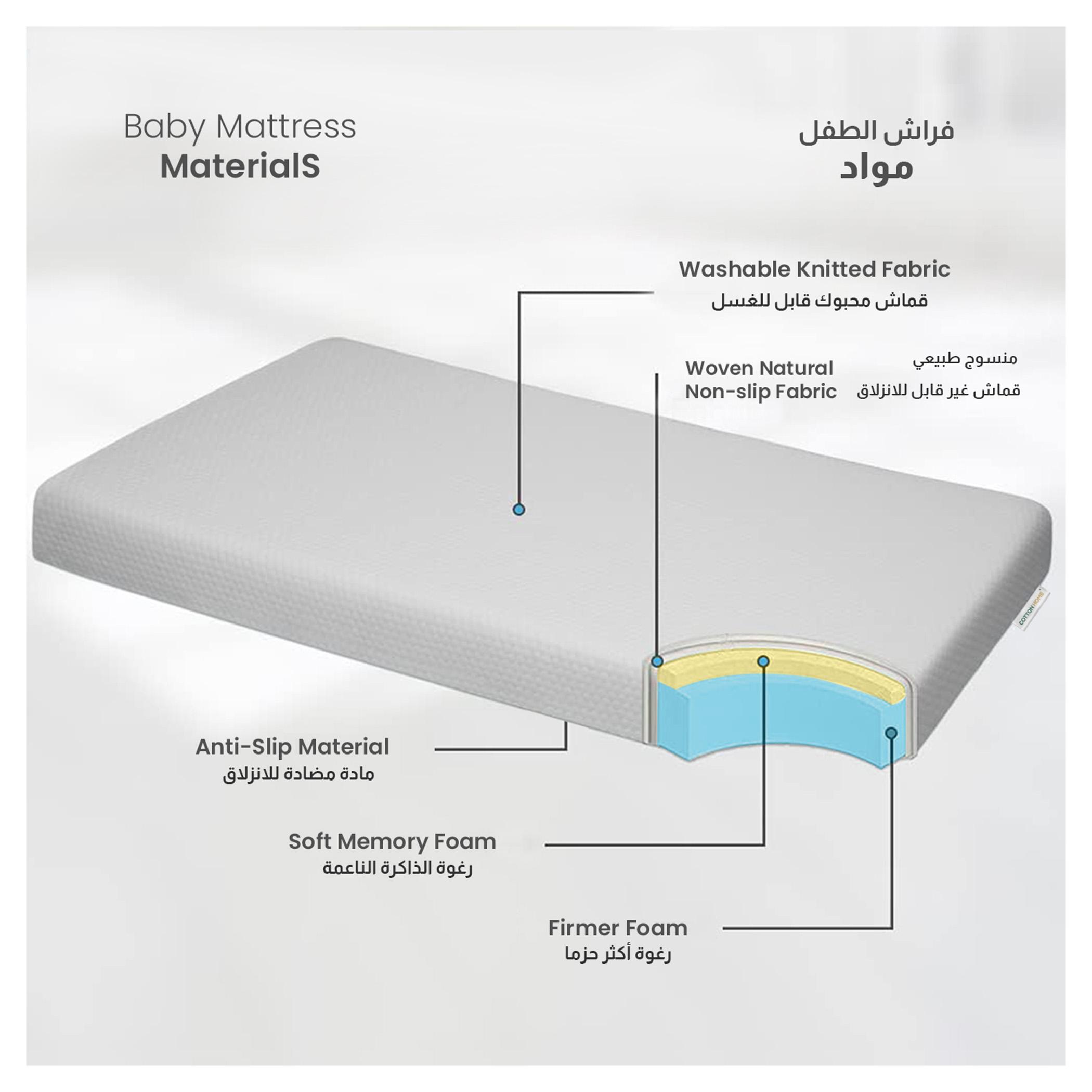 مرتبة سرير أطفال ميموري فوم مع غطاء محبوك من ألتيما - 60x120 سم-hbxfurniture-mattresses-toddler-image-3
