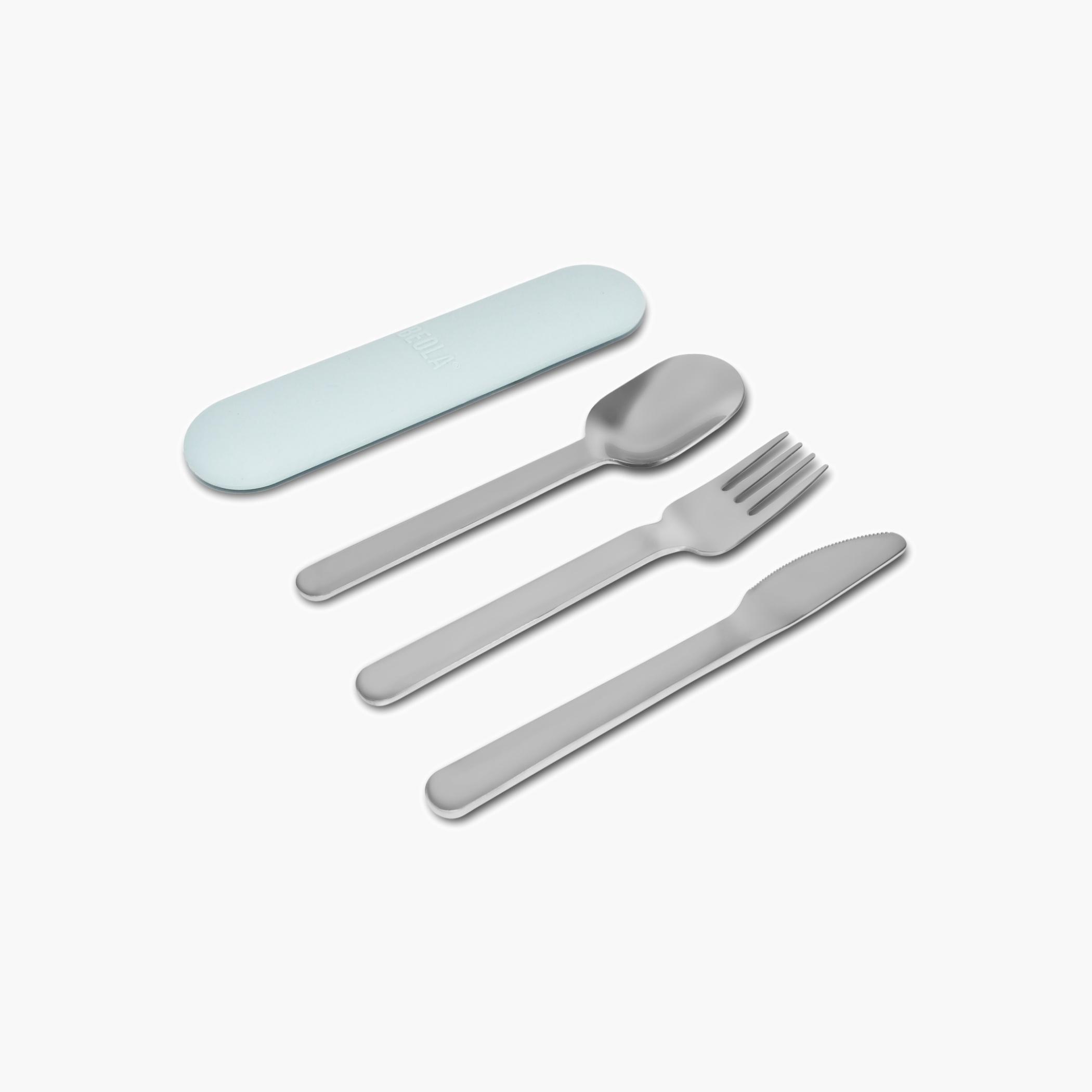 BEOLA 3-Piece Stainless Steel Cutlery Set with Silicone Pouch-school-lunchessentials-lunchboxes-image-2