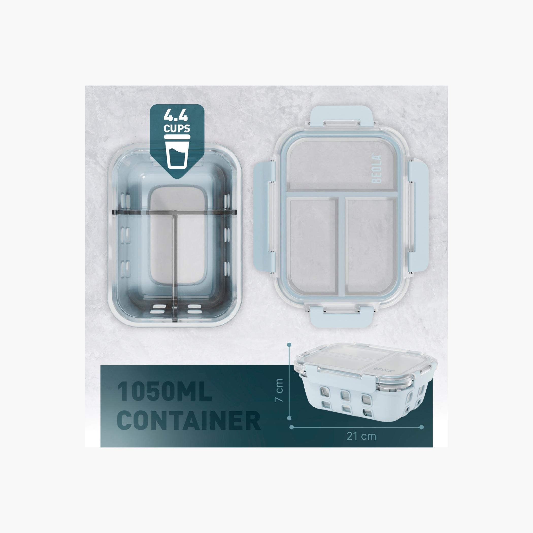 BEOLA 2-Piece Glass Food Storage Container Set - 1 L-school-lunchessentials-lunchboxes-image-4