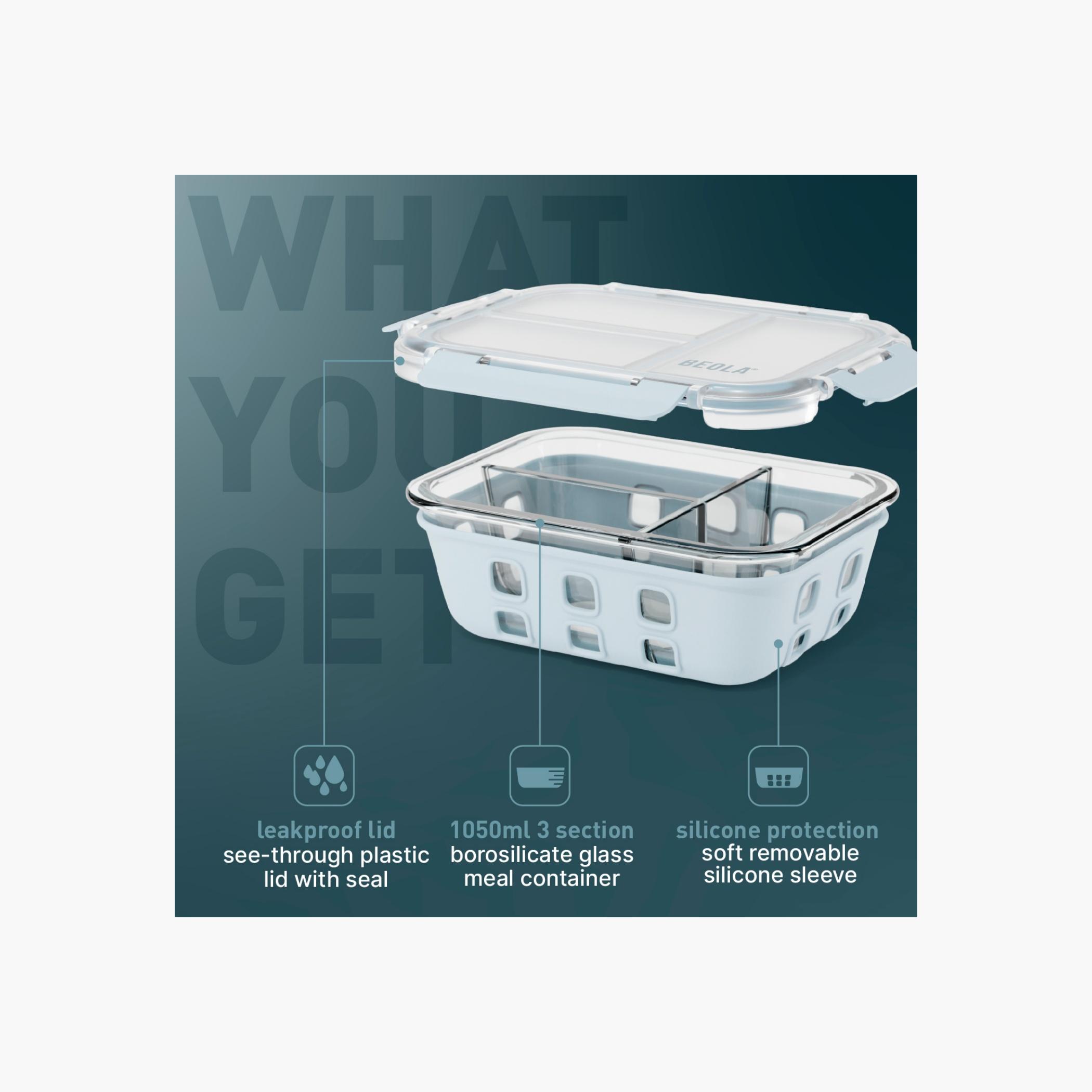 BEOLA 2-Piece Glass Food Storage Container Set - 1 L-school-lunchessentials-lunchboxes-image-5