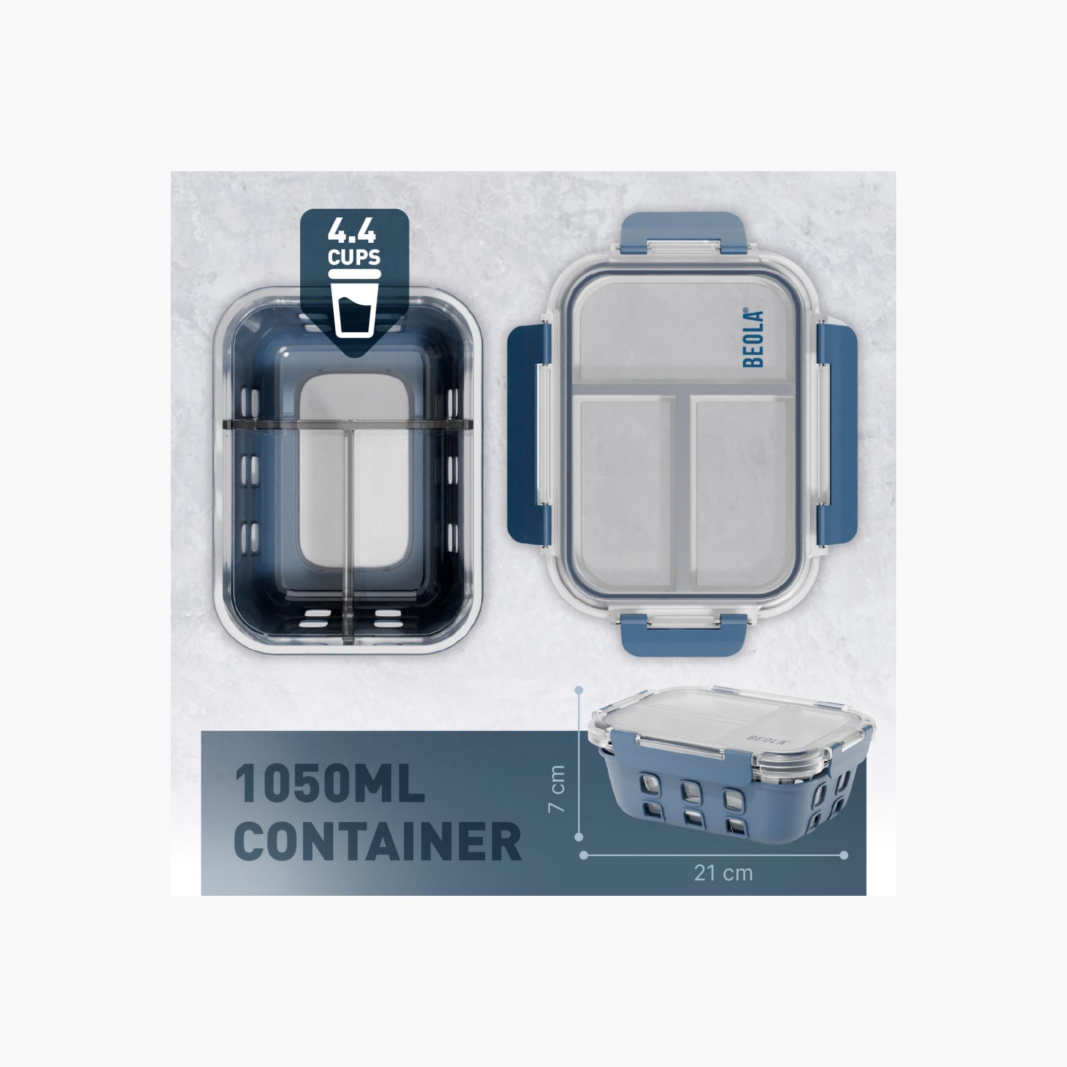 BEOLA 2-Piece Glass Food Storage Container Set - 1 L-school-lunchessentials-lunchboxes-image-2