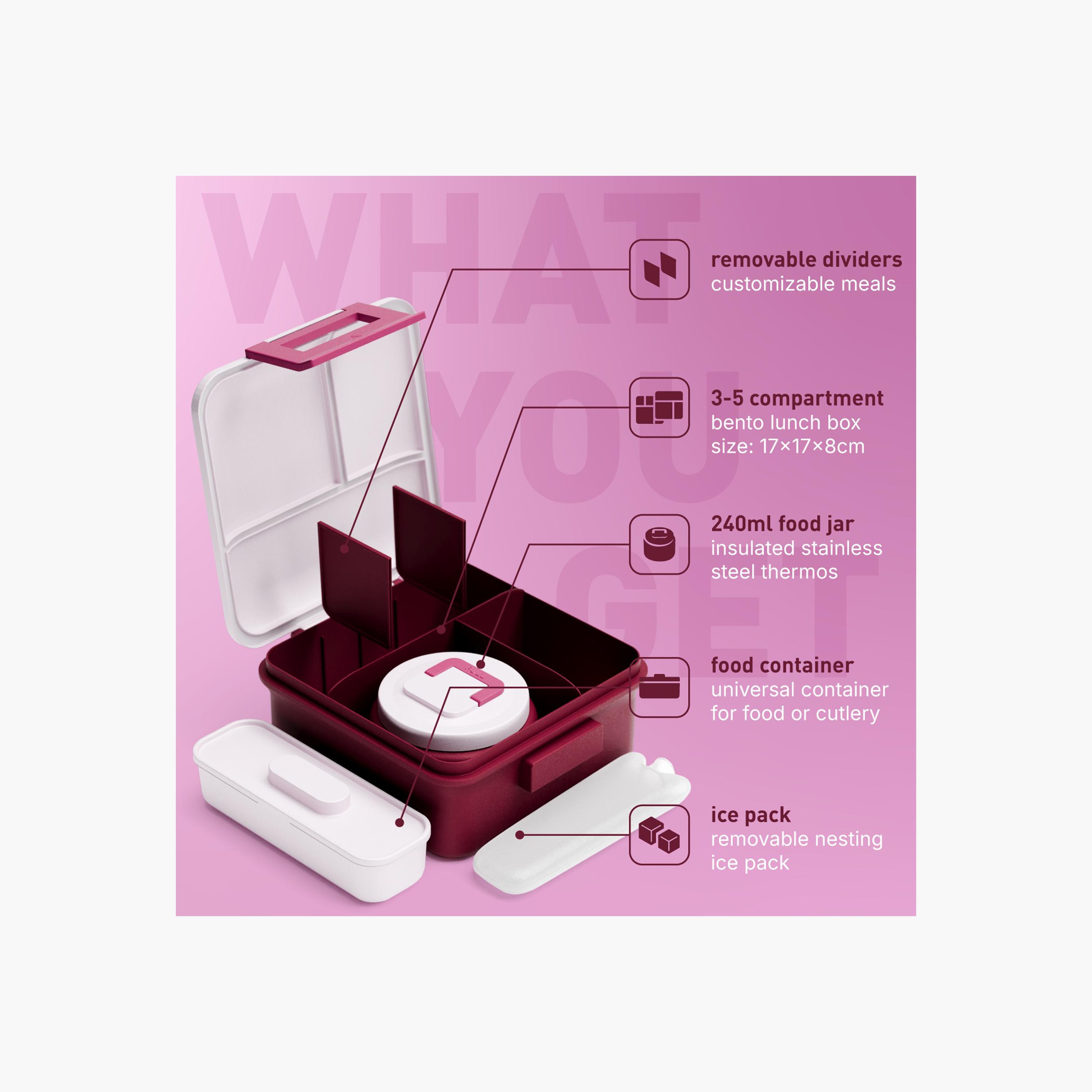 صندوق غداء 5 أقسام مع حافظة طعام من بيولا-school-lunchessentials-lunchboxes-image-2